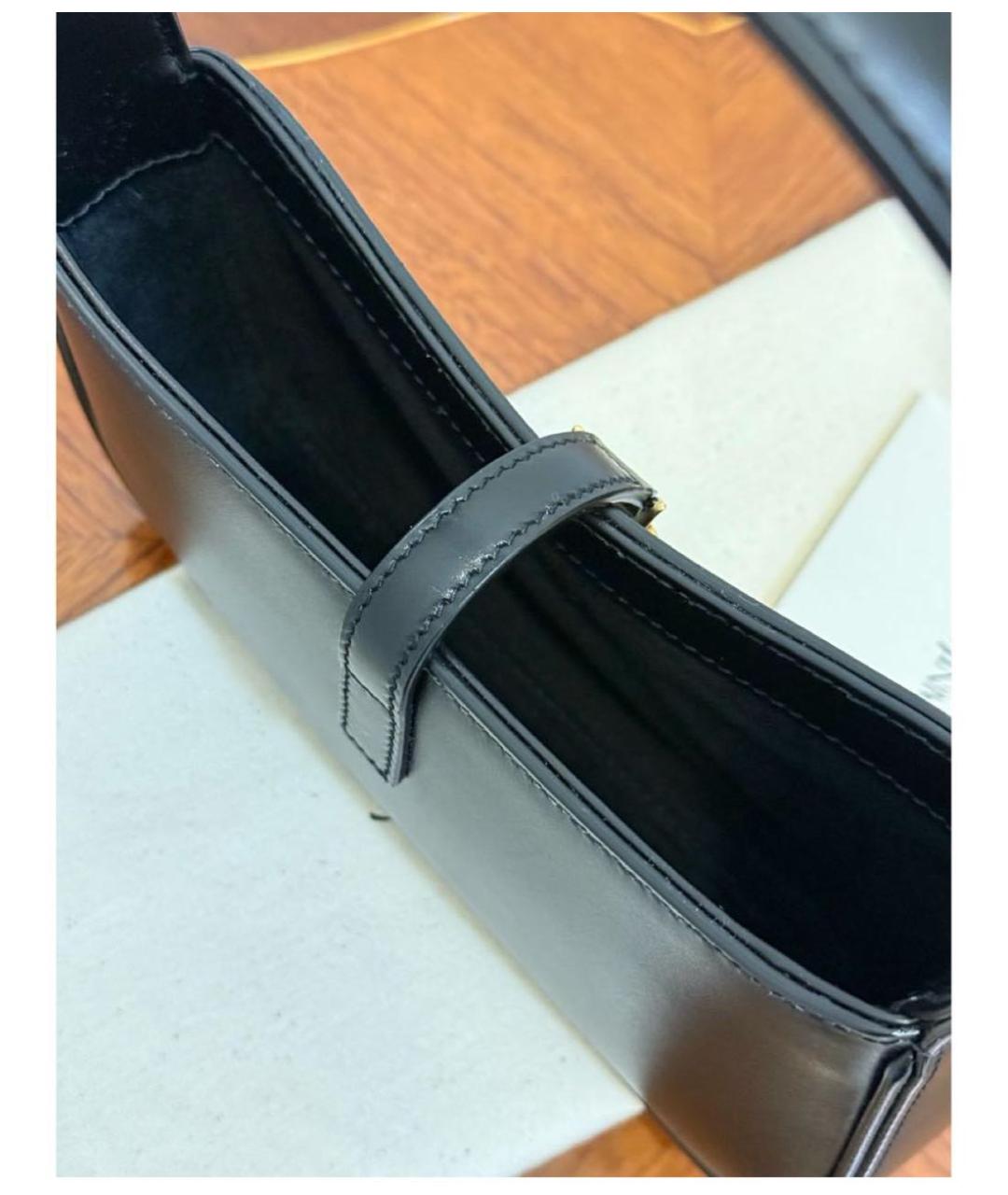 SAINT LAURENT Черная кожаная сумка с короткими ручками, фото 5