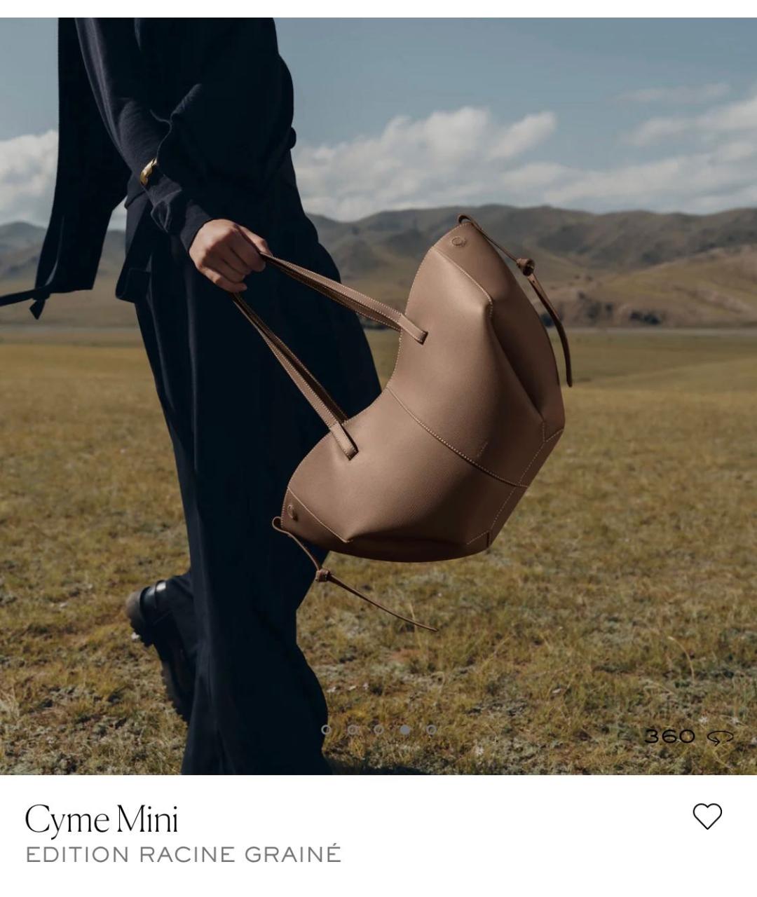 POLENE Коричневая кожаная сумка тоут, фото 2