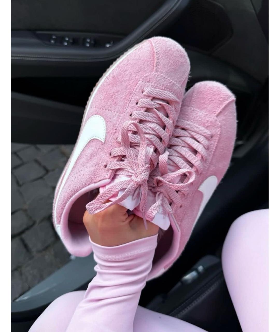 NIKE Розовые замшевые кроссовки, фото 7