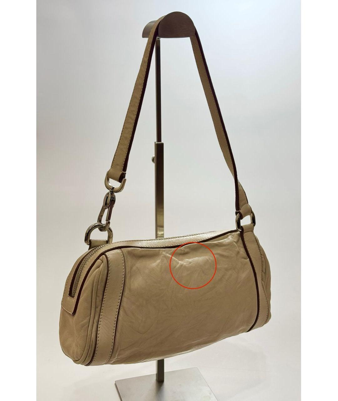 DOLCE&GABBANA Бежевая кожаная сумка с короткими ручками, фото 3