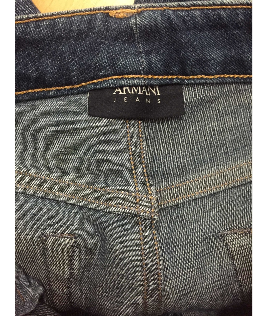 ARMANI JEANS Синие хлопко-эластановые джинсы клеш, фото 3