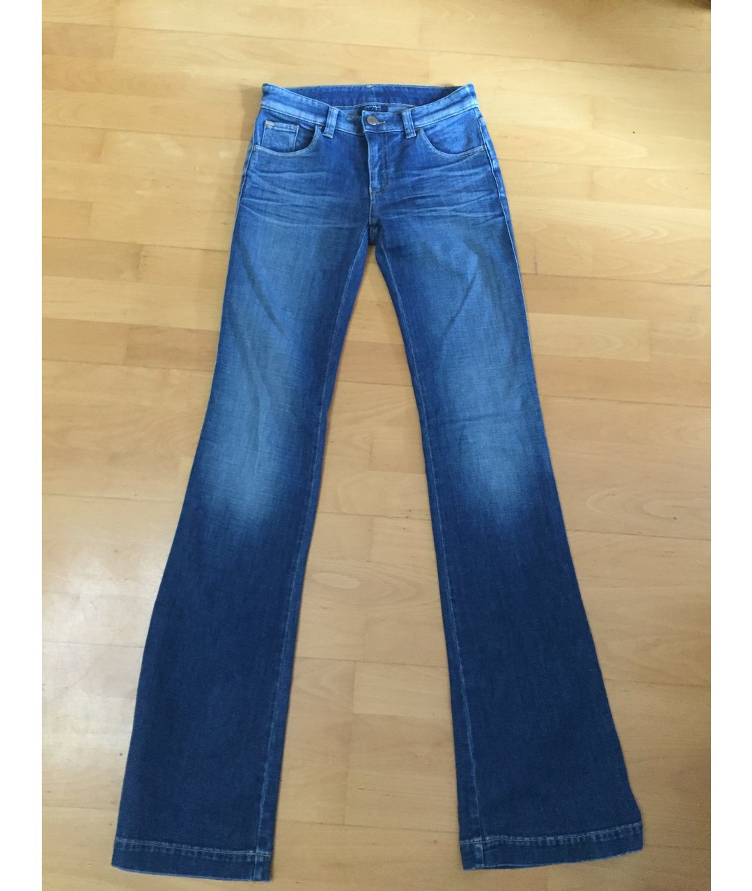 ARMANI JEANS Синие хлопко-эластановые джинсы клеш, фото 5