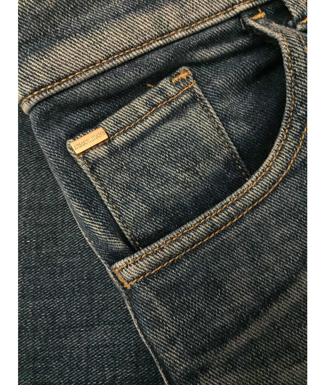 ARMANI JEANS Синие хлопко-эластановые джинсы клеш, фото 4