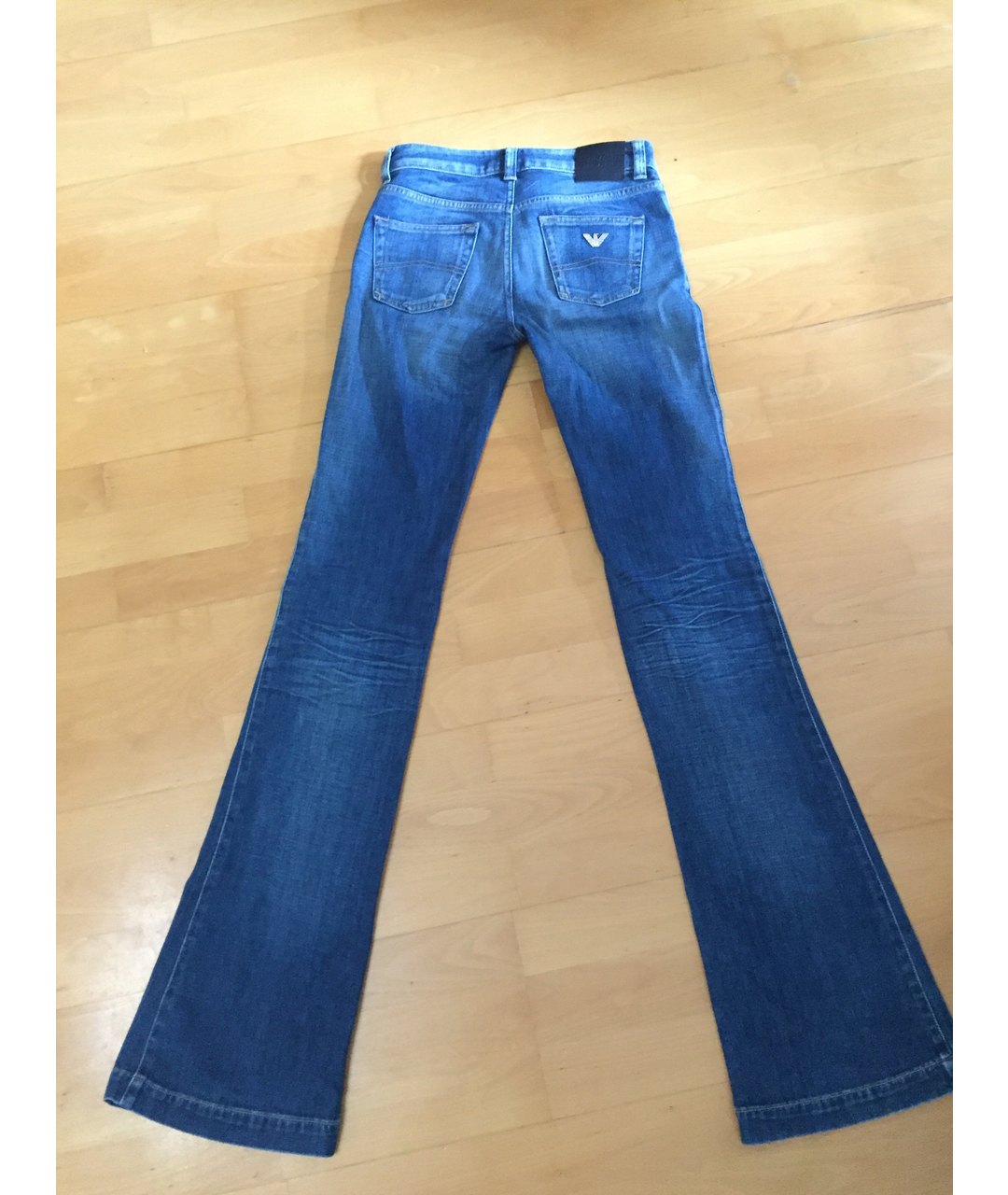 ARMANI JEANS Синие хлопко-эластановые джинсы клеш, фото 2