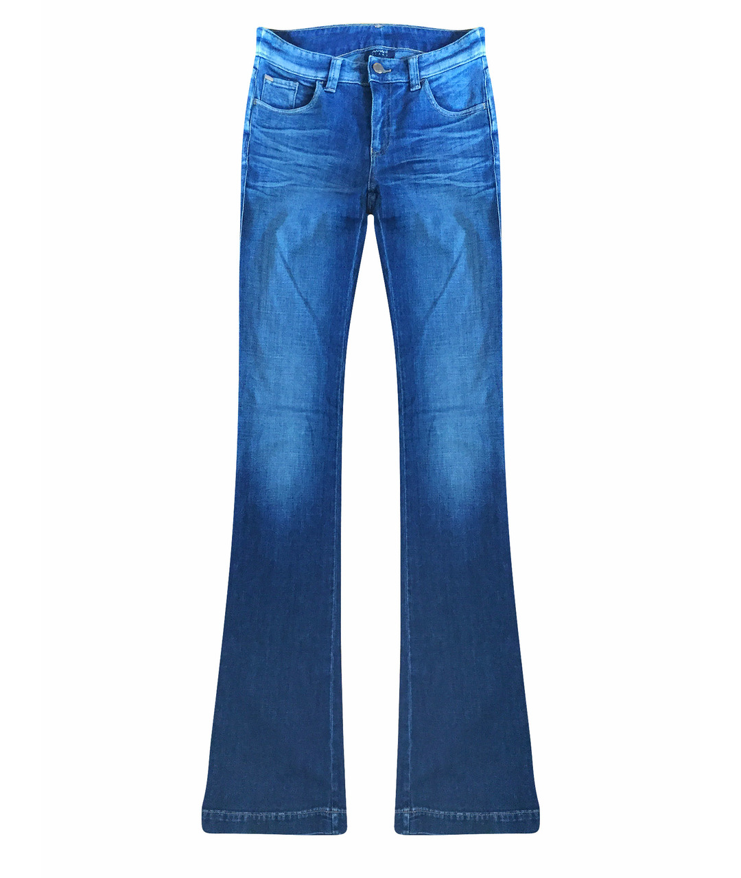 ARMANI JEANS Синие хлопко-эластановые джинсы клеш, фото 1