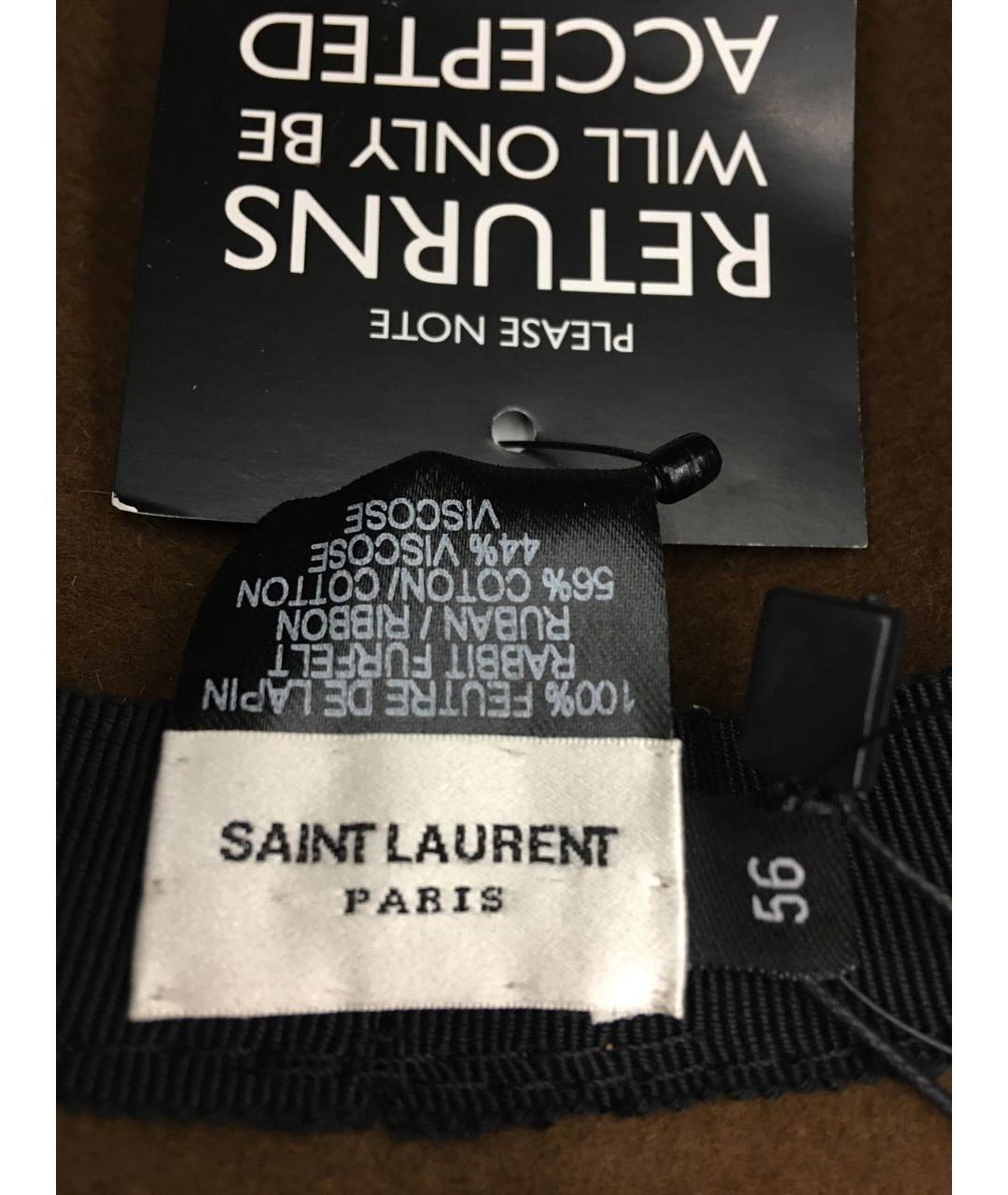 SAINT LAURENT Коричневая шерстяная шляпа, фото 7