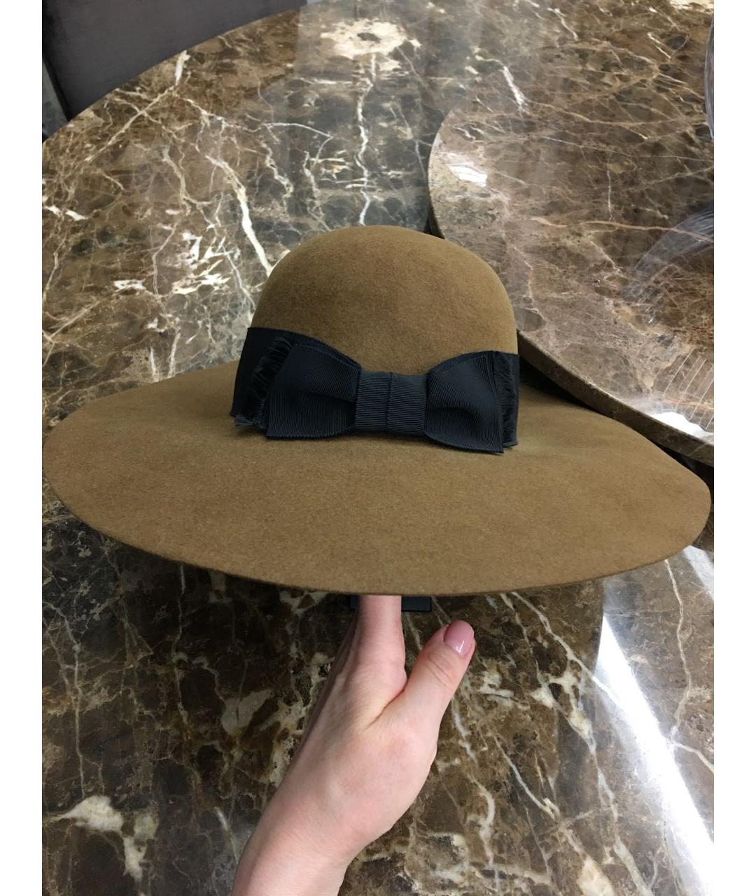 SAINT LAURENT Коричневая шерстяная шляпа, фото 5