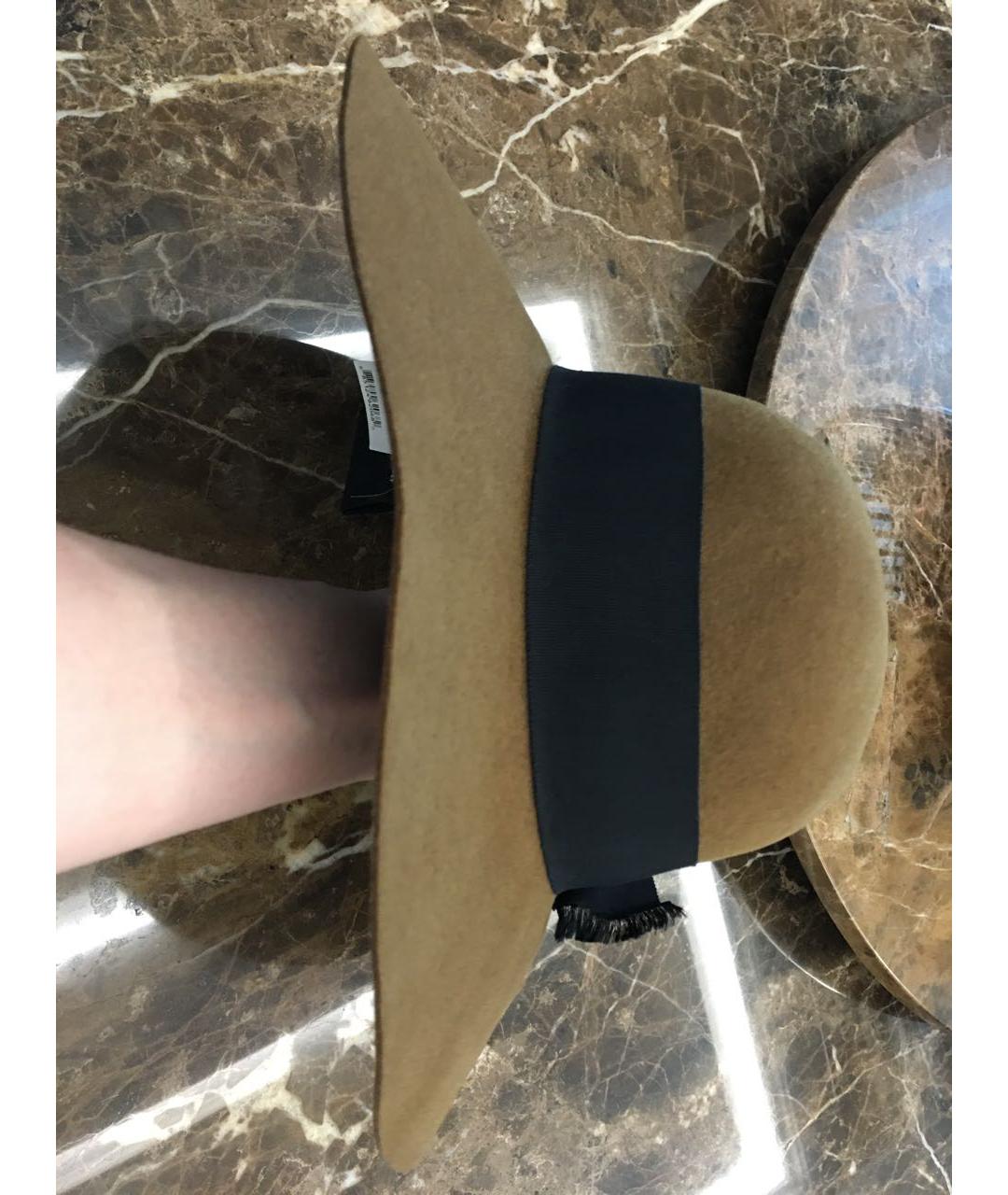 SAINT LAURENT Коричневая шерстяная шляпа, фото 6