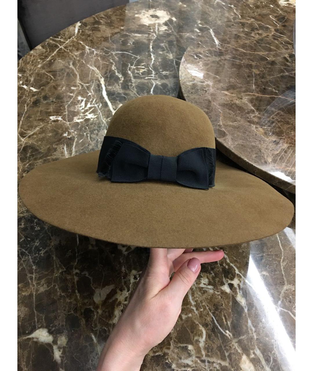 SAINT LAURENT Коричневая шерстяная шляпа, фото 8