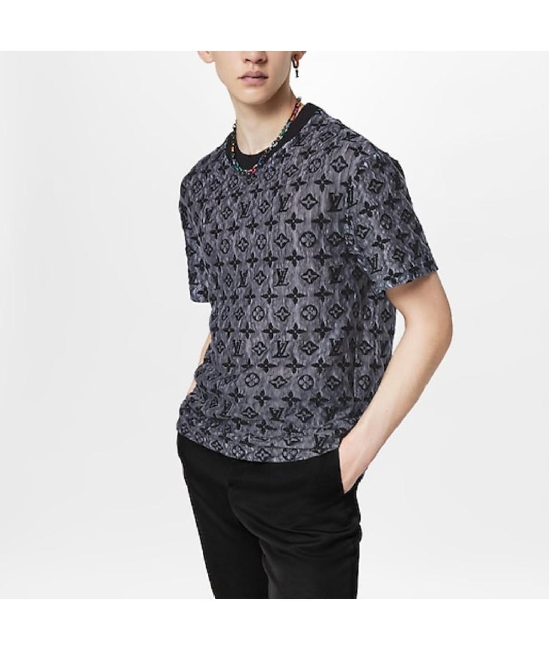 LOUIS VUITTON Серая хлопковая футболка, фото 3