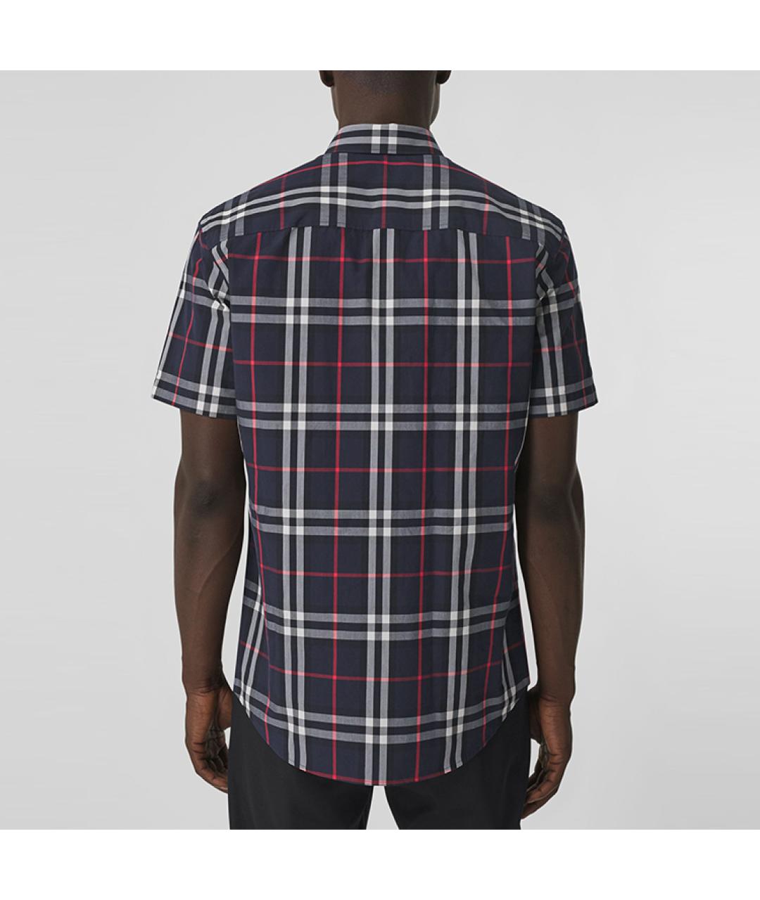 BURBERRY Темно-синяя хлопковая кэжуал рубашка, фото 3