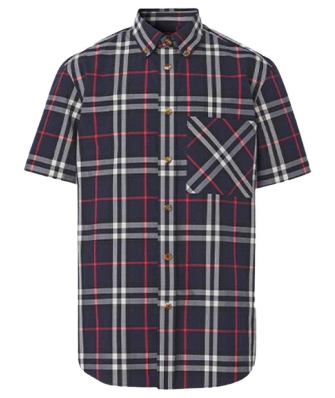 BURBERRY Темно-синяя хлопковая кэжуал рубашка, фото 1