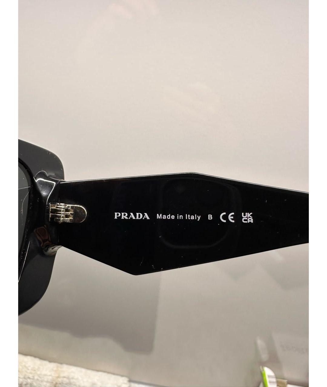 PRADA Черные пластиковые солнцезащитные очки, фото 4