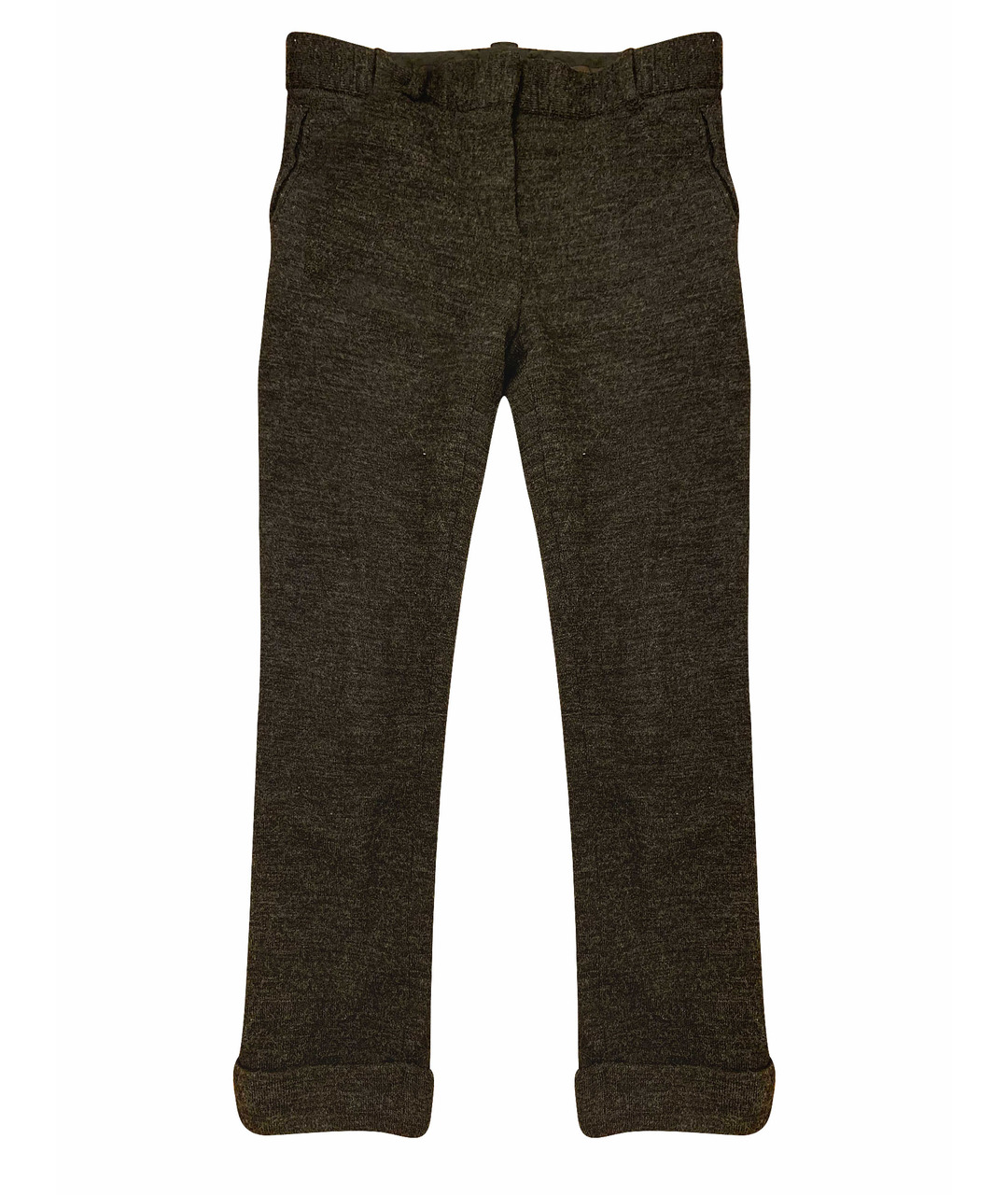 LOUIS VUITTON PRE-OWNED Антрацитовые шерстяные прямые брюки, фото 1