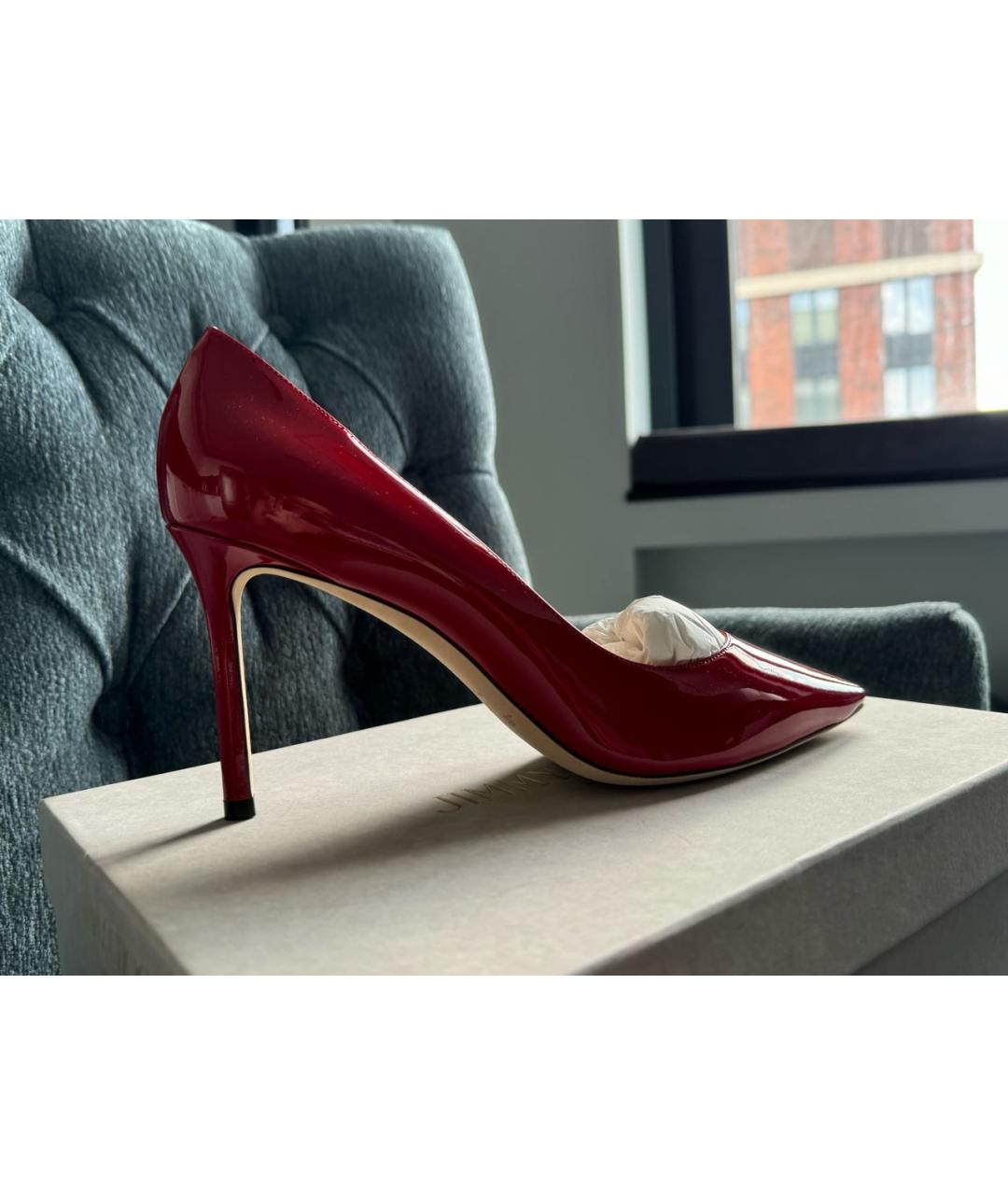 JIMMY CHOO Красные туфли из лакированной кожи, фото 2