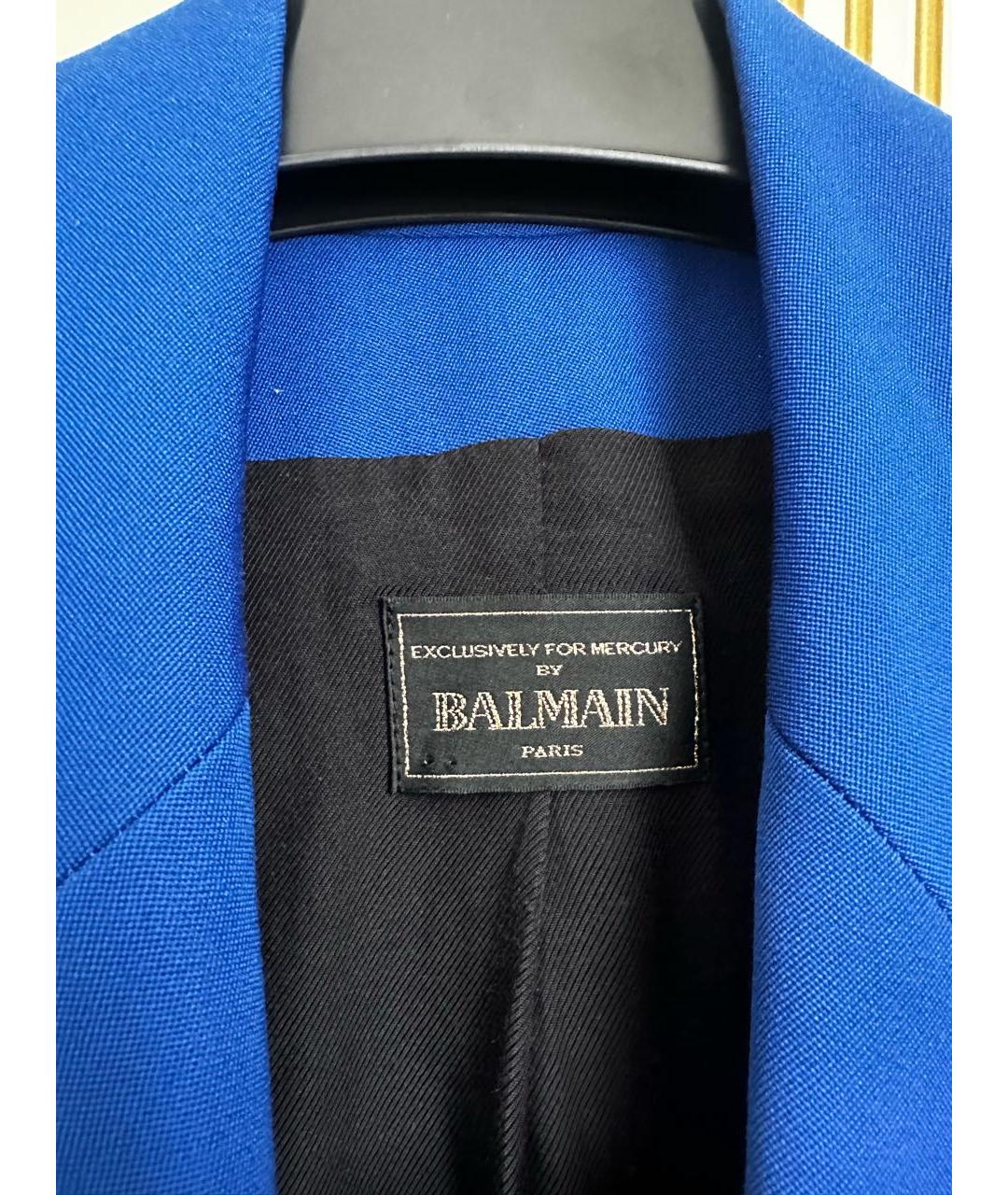 BALMAIN Синий шерстяной жакет/пиджак, фото 3