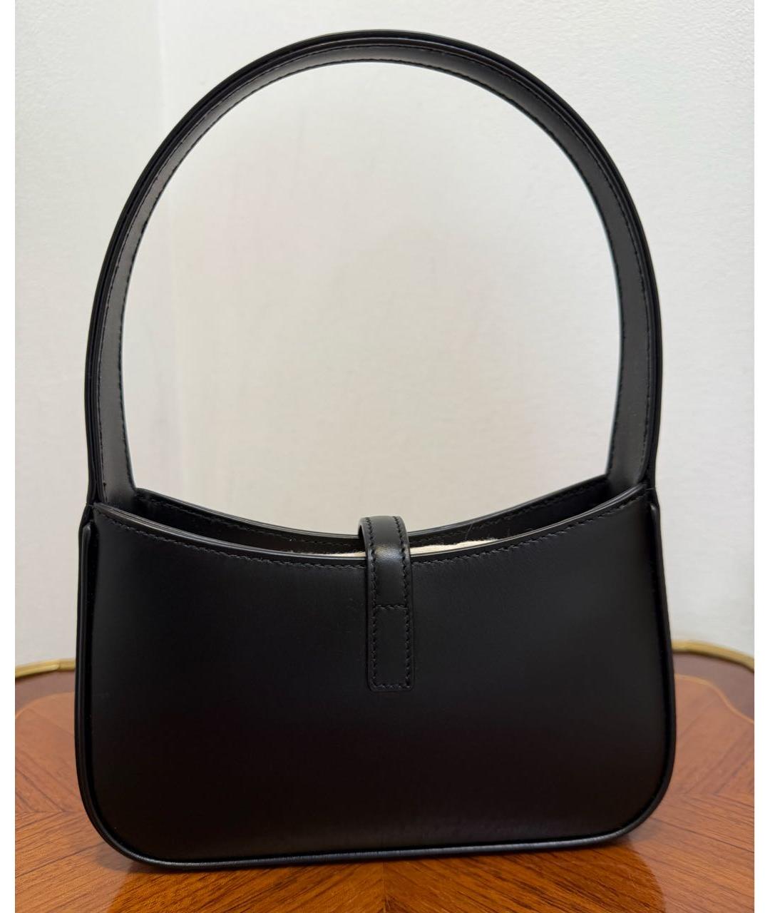 SAINT LAURENT Черная кожаная сумка с короткими ручками, фото 2