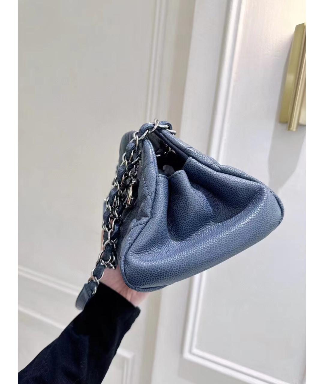 CHANEL Голубая кожаная сумка через плечо, фото 4