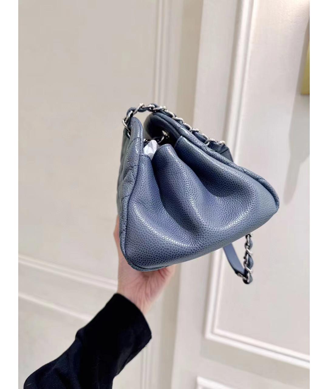 CHANEL Голубая кожаная сумка через плечо, фото 5
