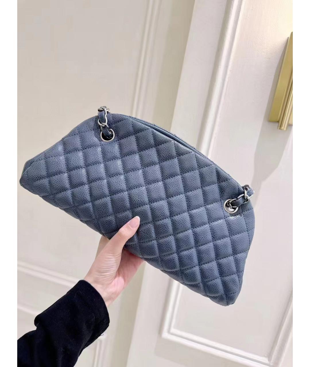 CHANEL Голубая кожаная сумка через плечо, фото 9