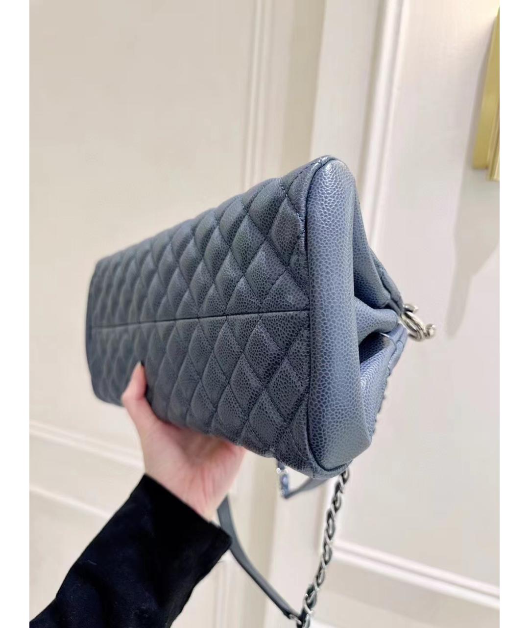 CHANEL Голубая кожаная сумка через плечо, фото 6