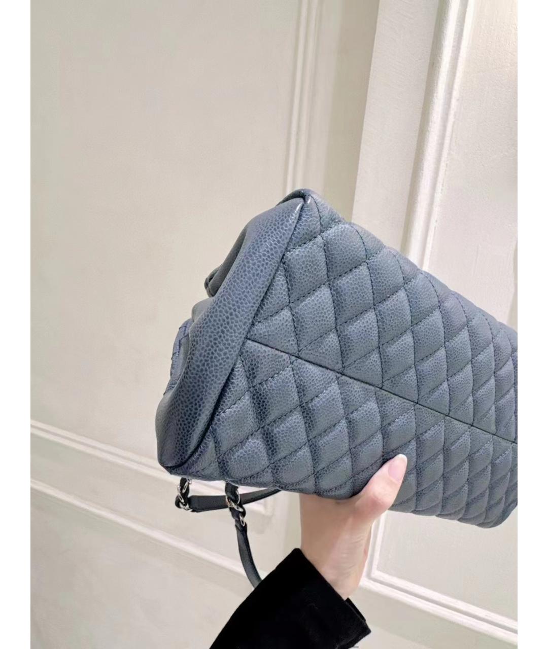 CHANEL Голубая кожаная сумка через плечо, фото 3