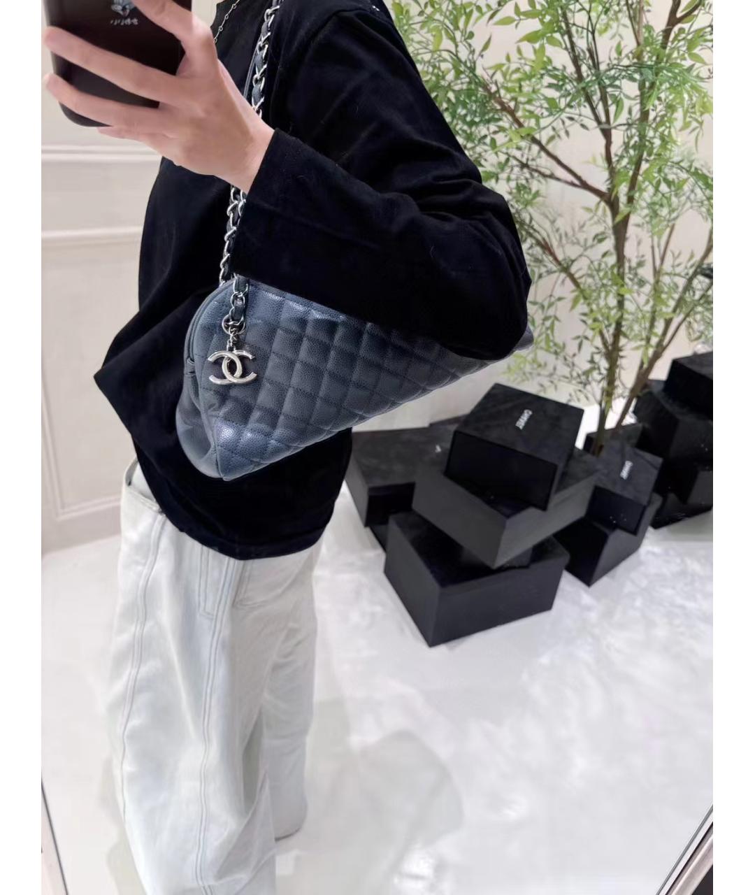 CHANEL Голубая кожаная сумка через плечо, фото 7