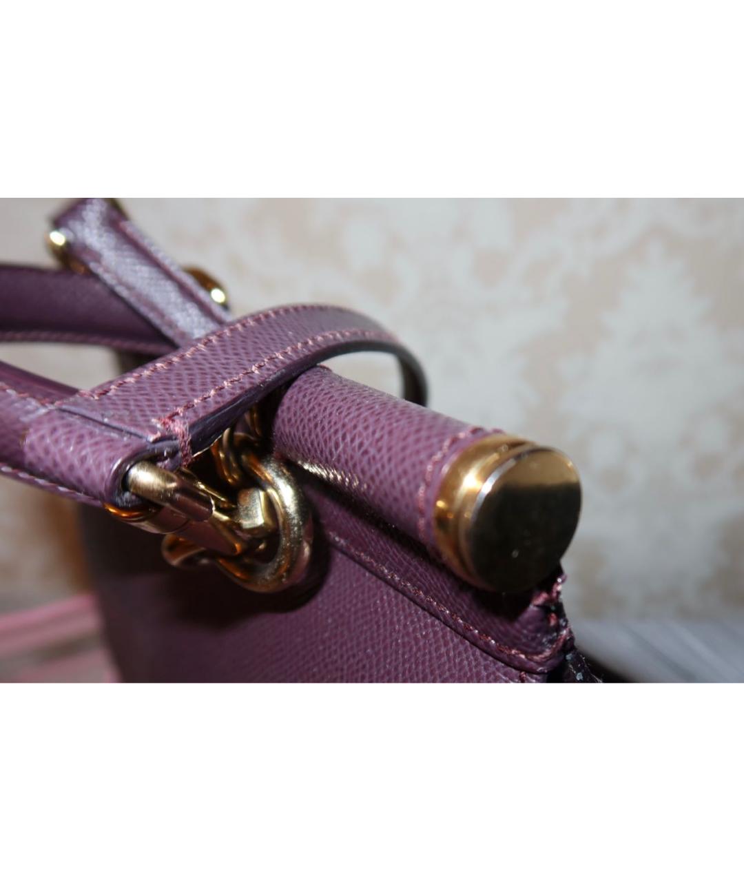 DOLCE&GABBANA Бордовая кожаная сумка с короткими ручками, фото 6