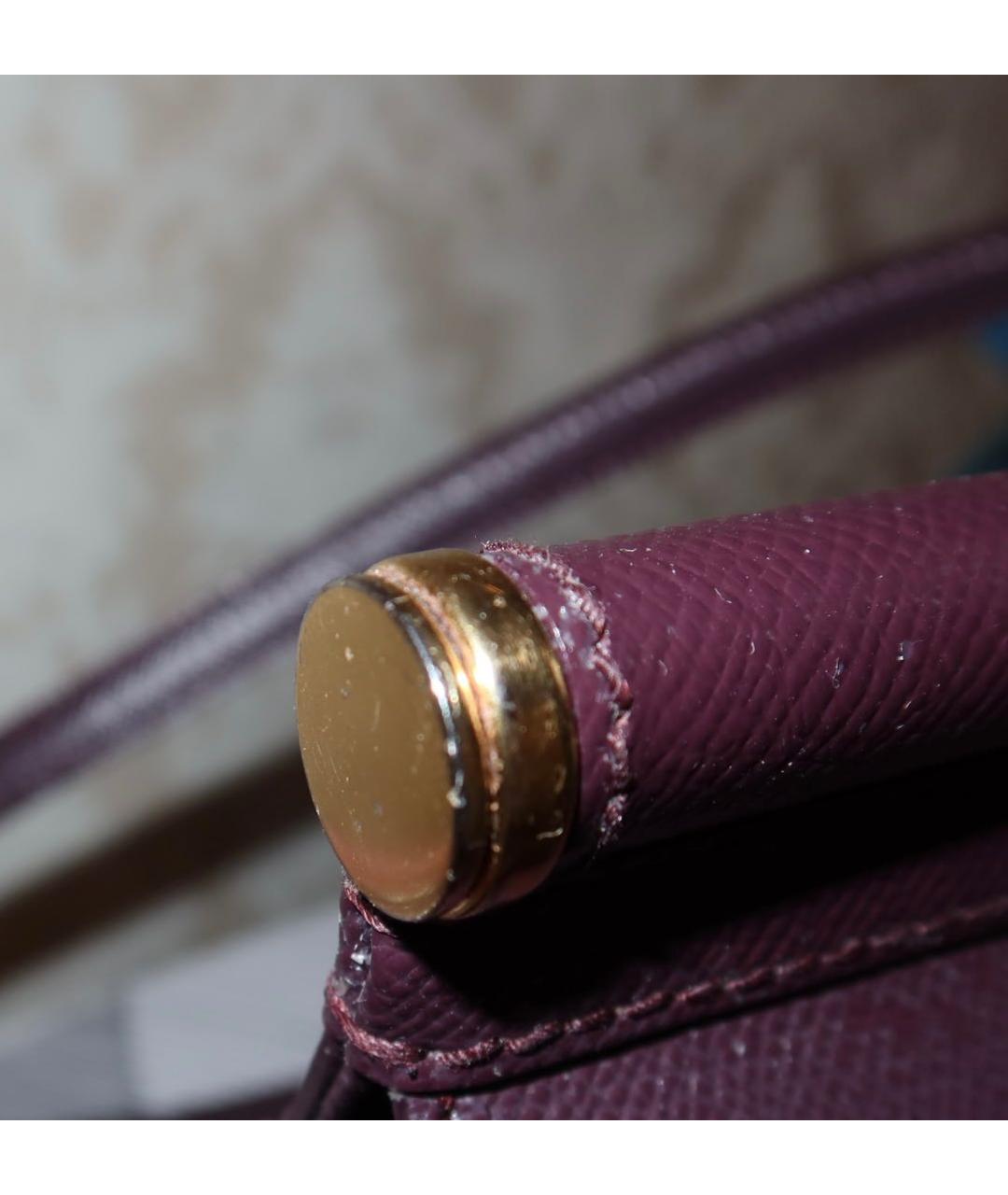 DOLCE&GABBANA Бордовая кожаная сумка с короткими ручками, фото 7