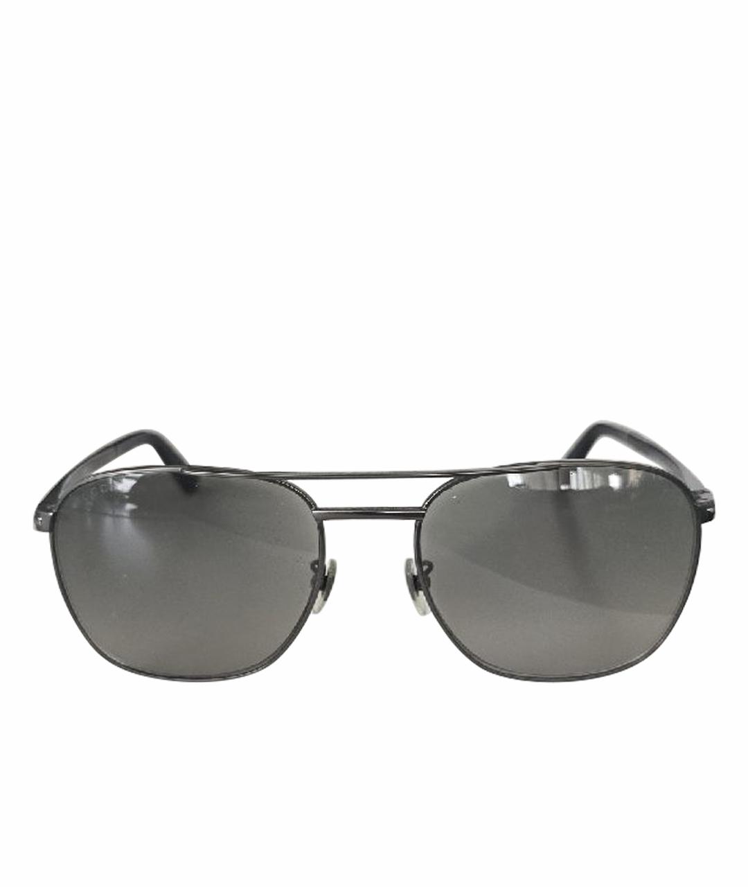 GUCCI Черные металлические солнцезащитные очки, фото 1
