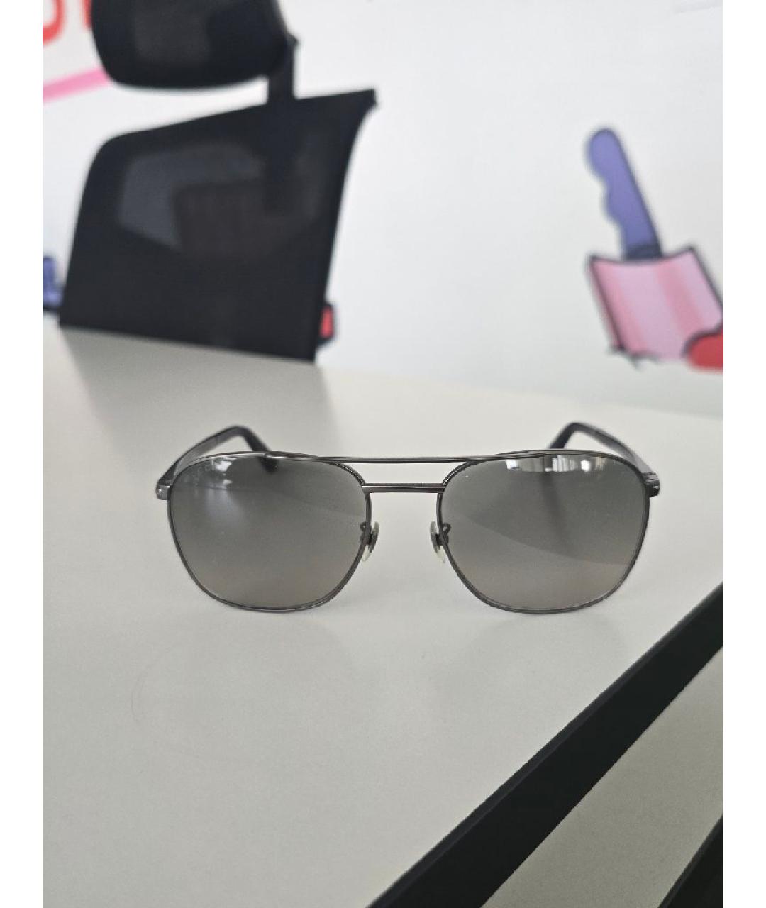 GUCCI Черные металлические солнцезащитные очки, фото 5