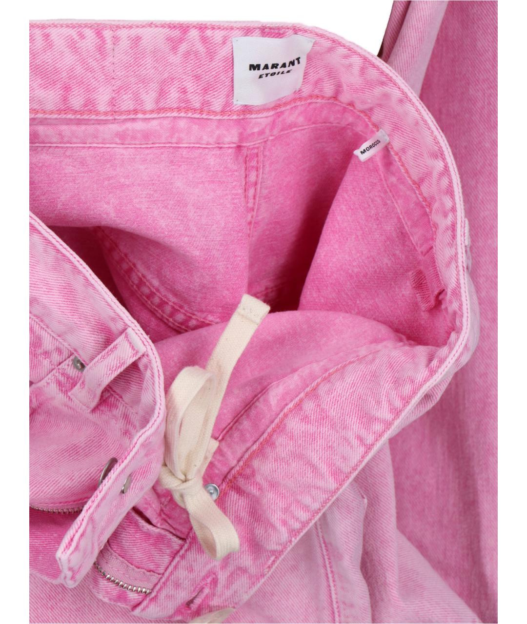 ISABEL MARANT ETOILE Розовые хлопковые прямые джинсы, фото 5