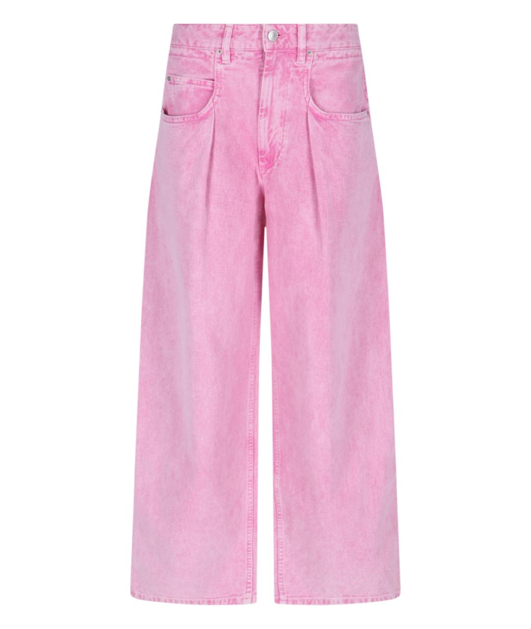 ISABEL MARANT ETOILE Розовые хлопковые прямые джинсы, фото 1