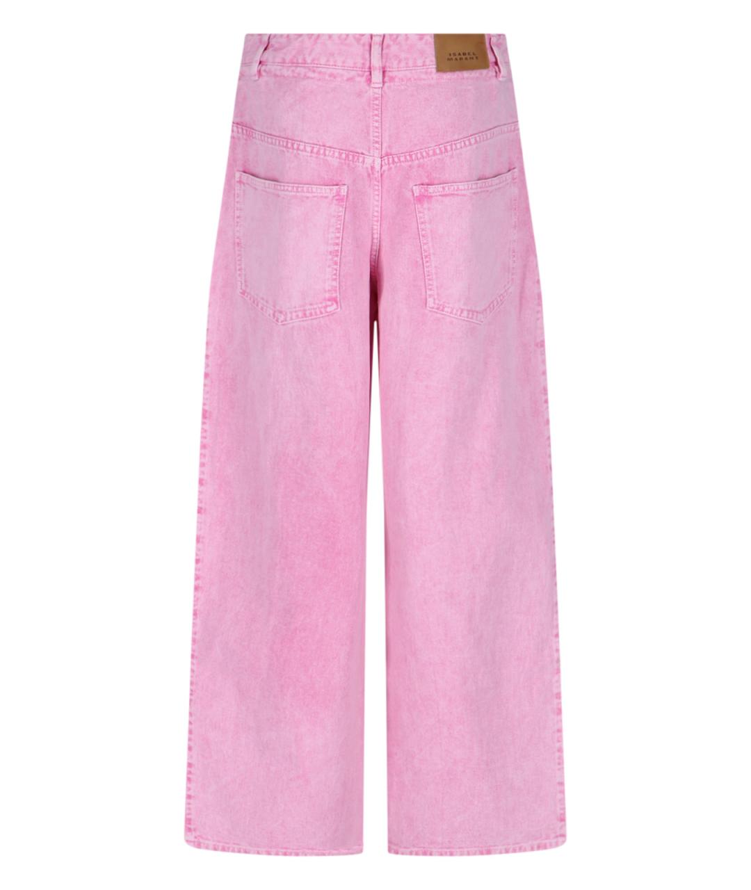 ISABEL MARANT ETOILE Розовые хлопковые прямые джинсы, фото 2