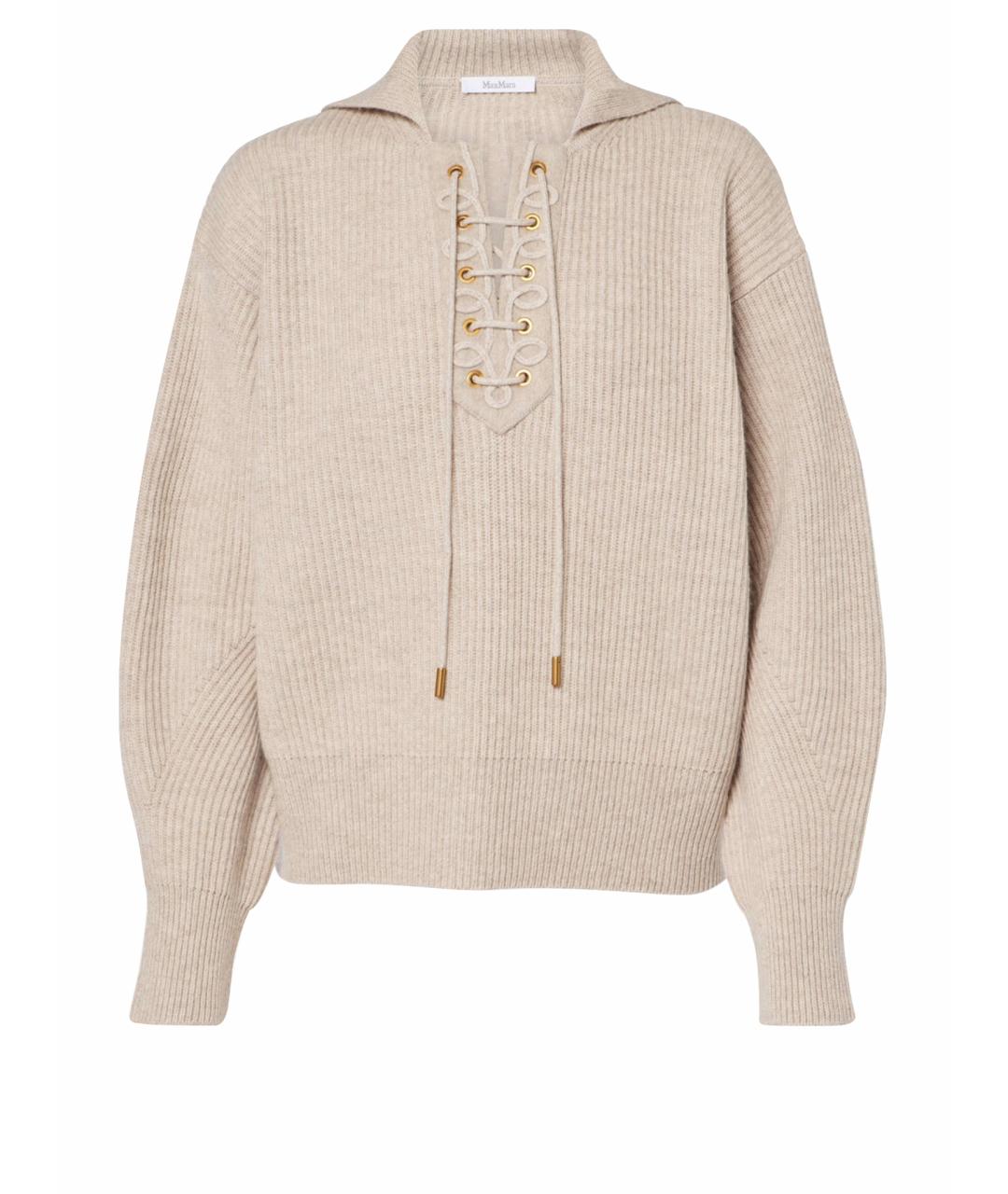 MAX MARA Бежевый шерстяной джемпер / свитер, фото 1