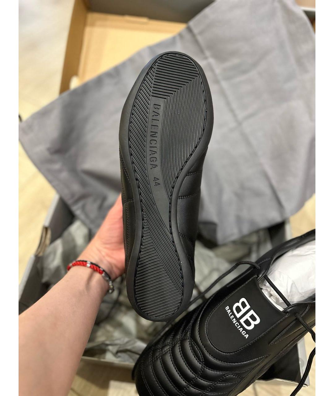 BALENCIAGA Черные кожаные низкие кроссовки / кеды, фото 5
