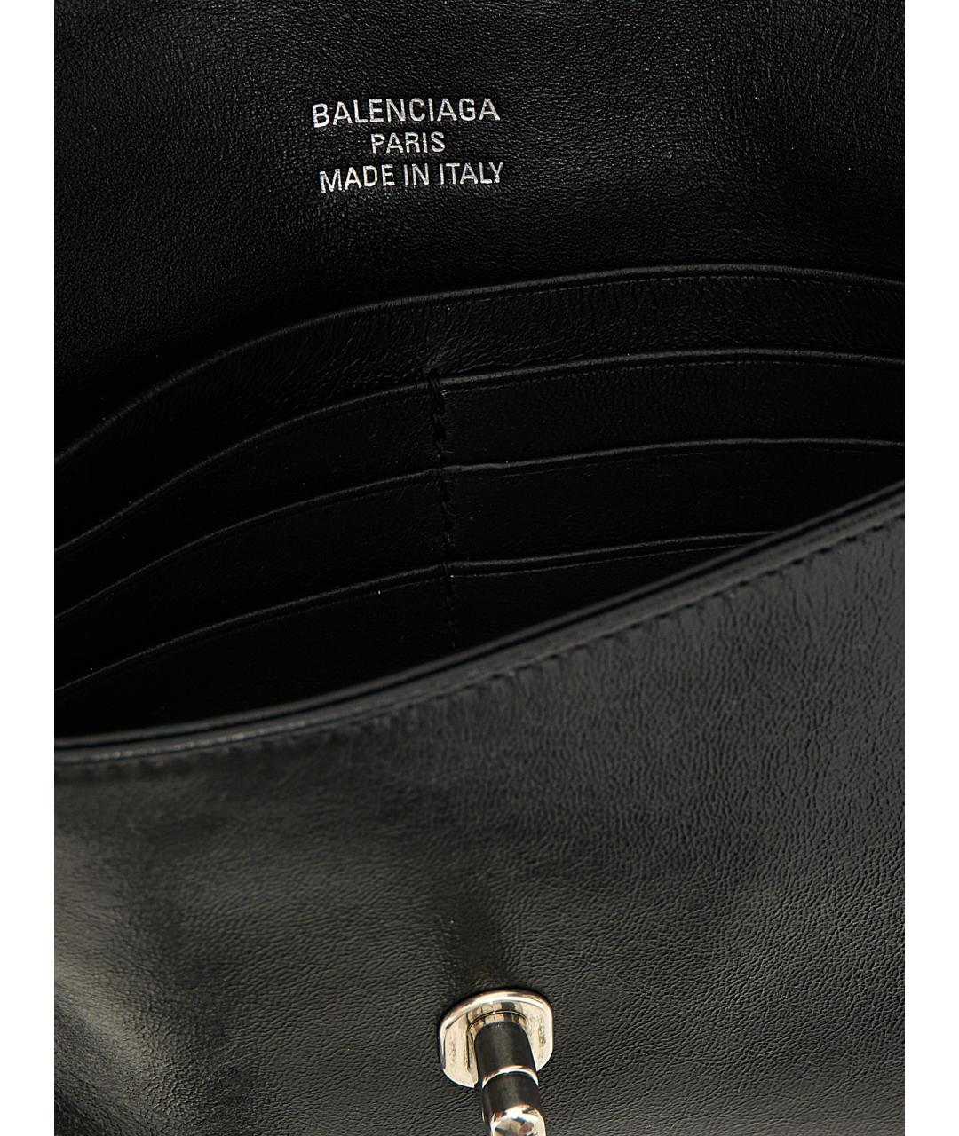 BALENCIAGA Черная кожаная сумка через плечо, фото 4