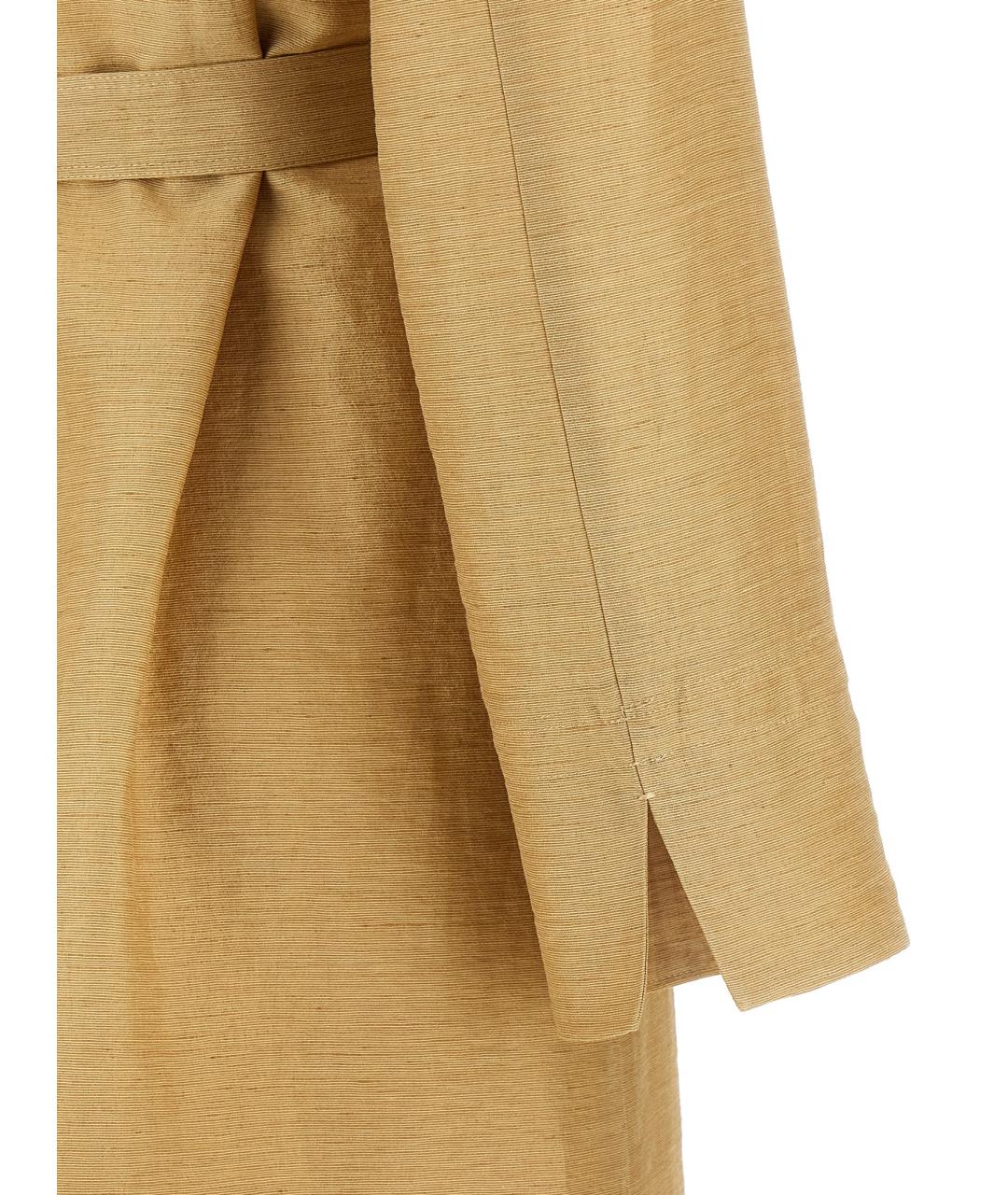 MAX MARA Бежевое льняное пальто, фото 4