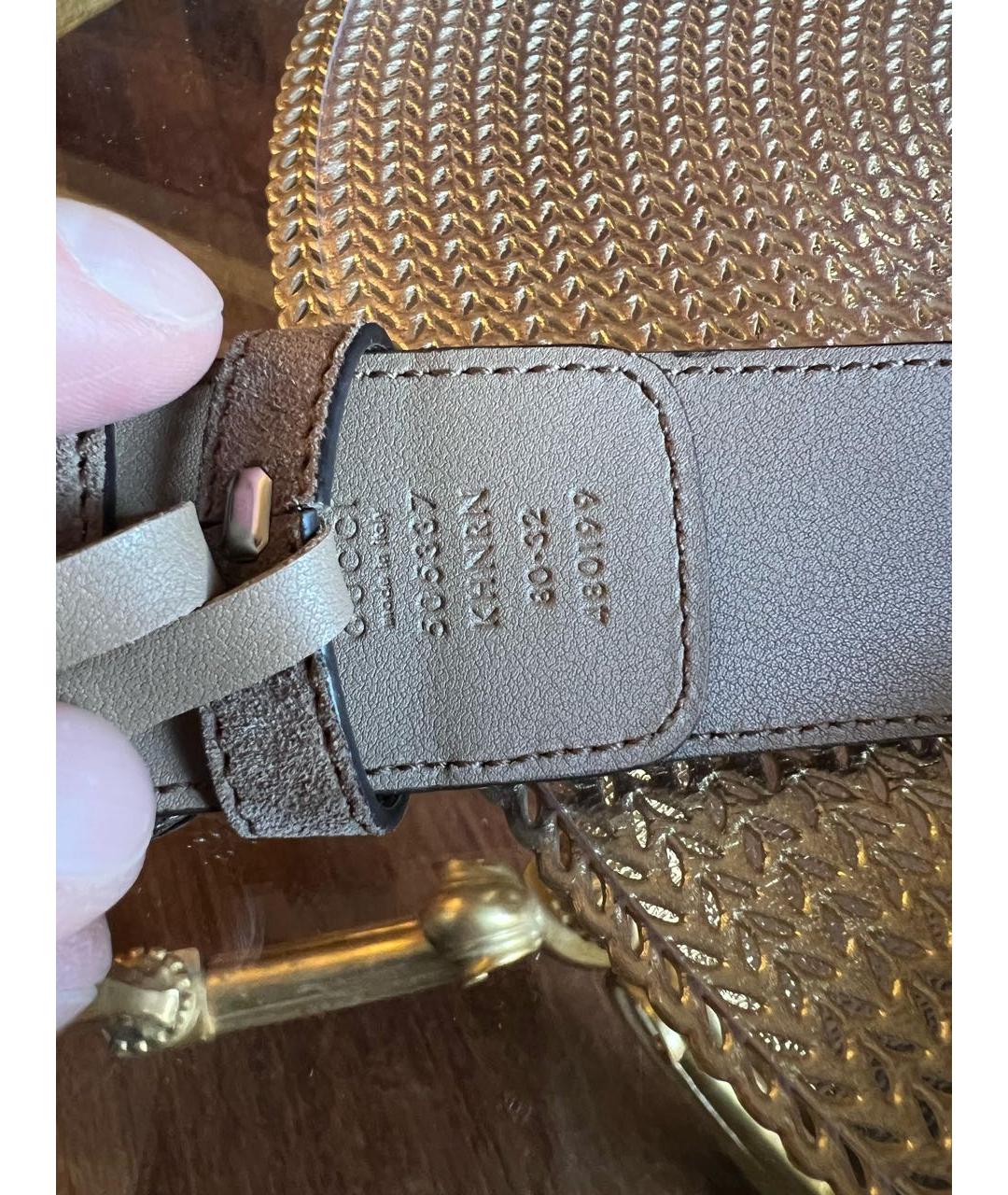 GUCCI Бежевый кожаный ремень, фото 3