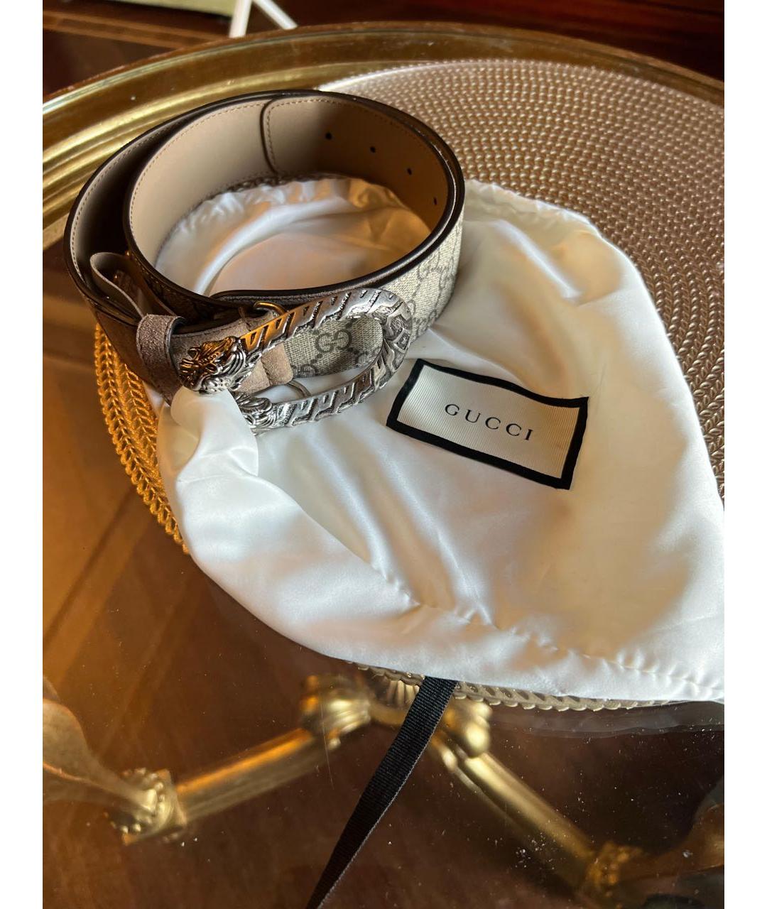 GUCCI Бежевый кожаный ремень, фото 5