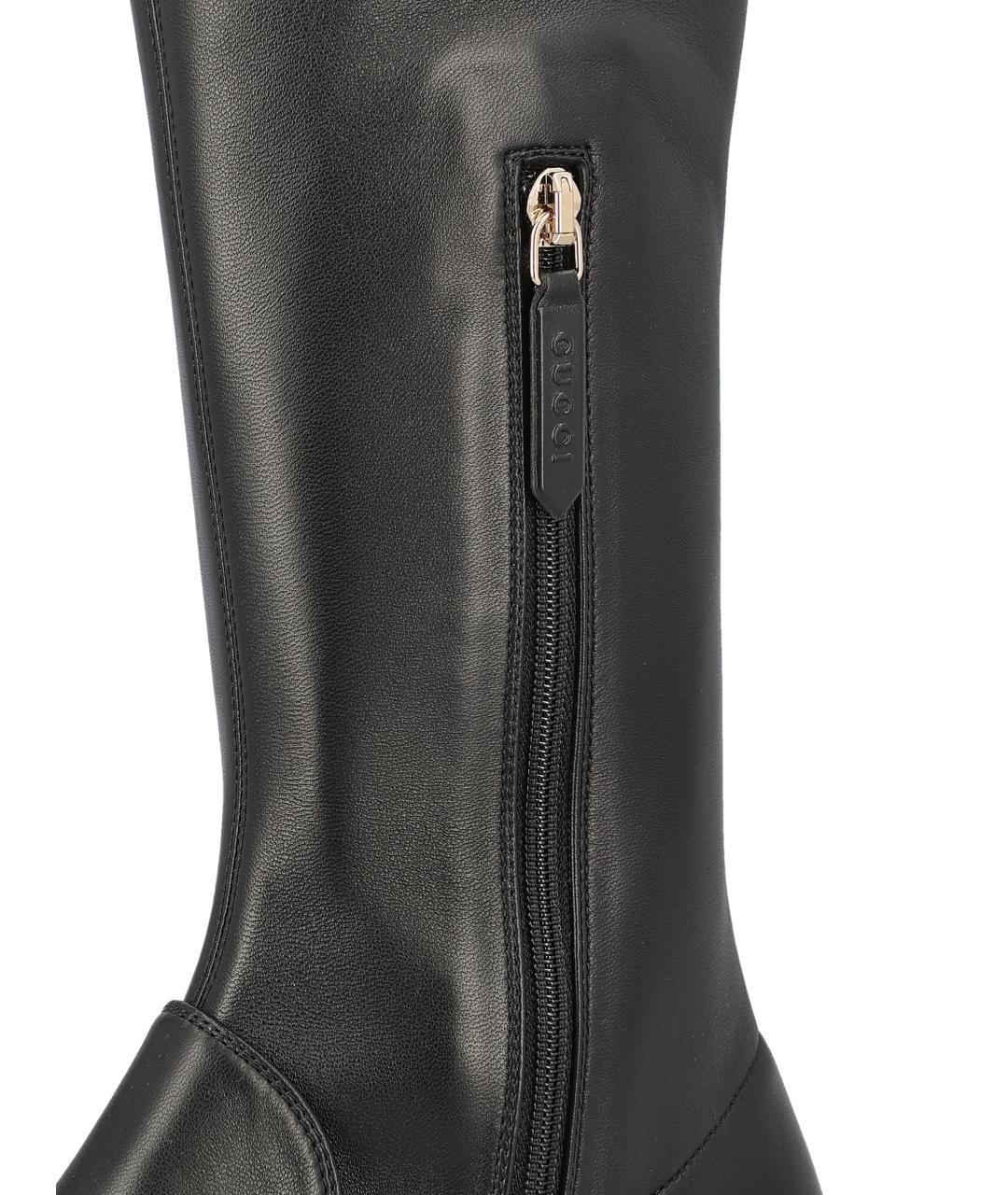 GUCCI Черные кожаные сапоги, фото 4
