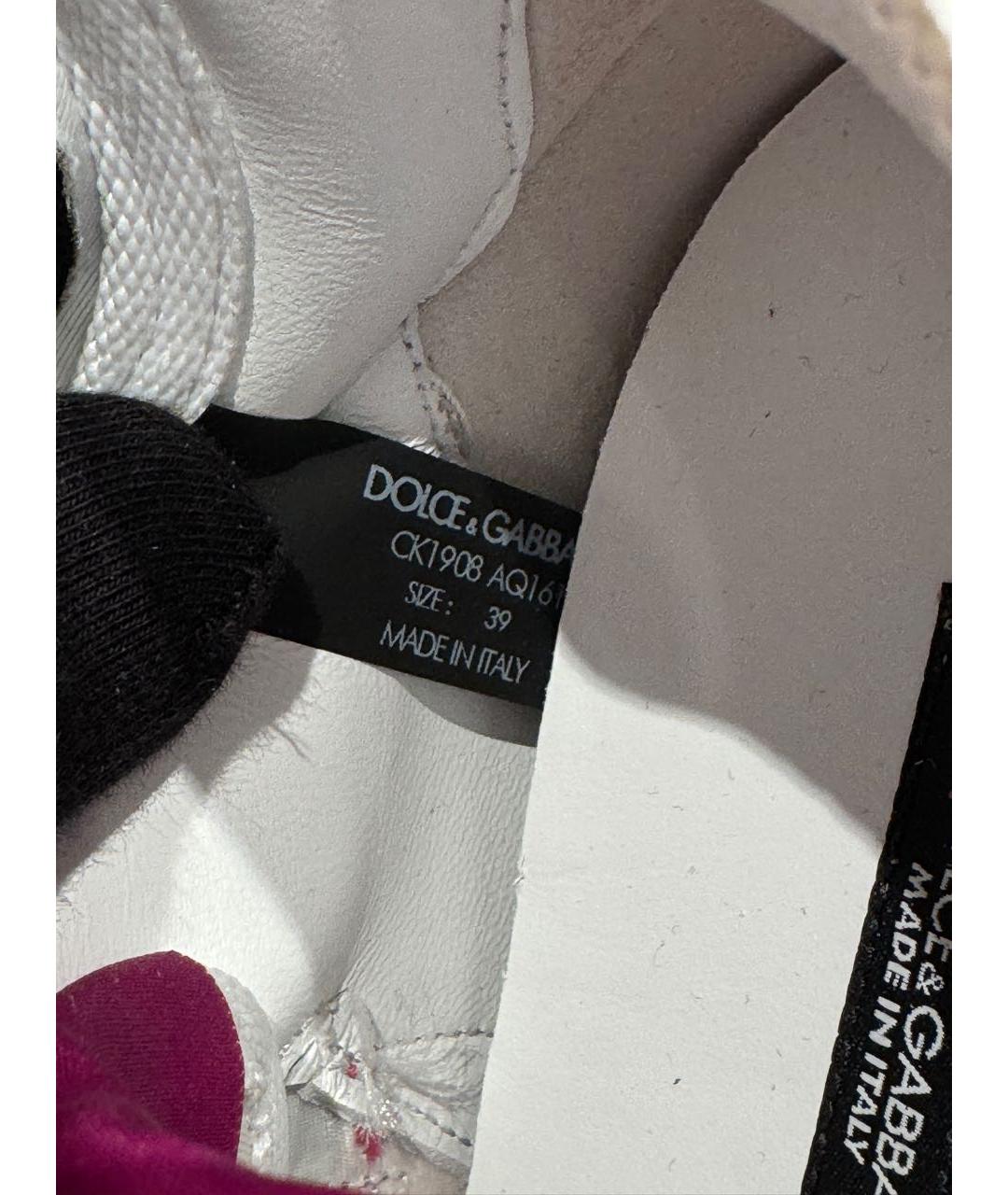 DOLCE&GABBANA Белые текстильные кроссовки, фото 7