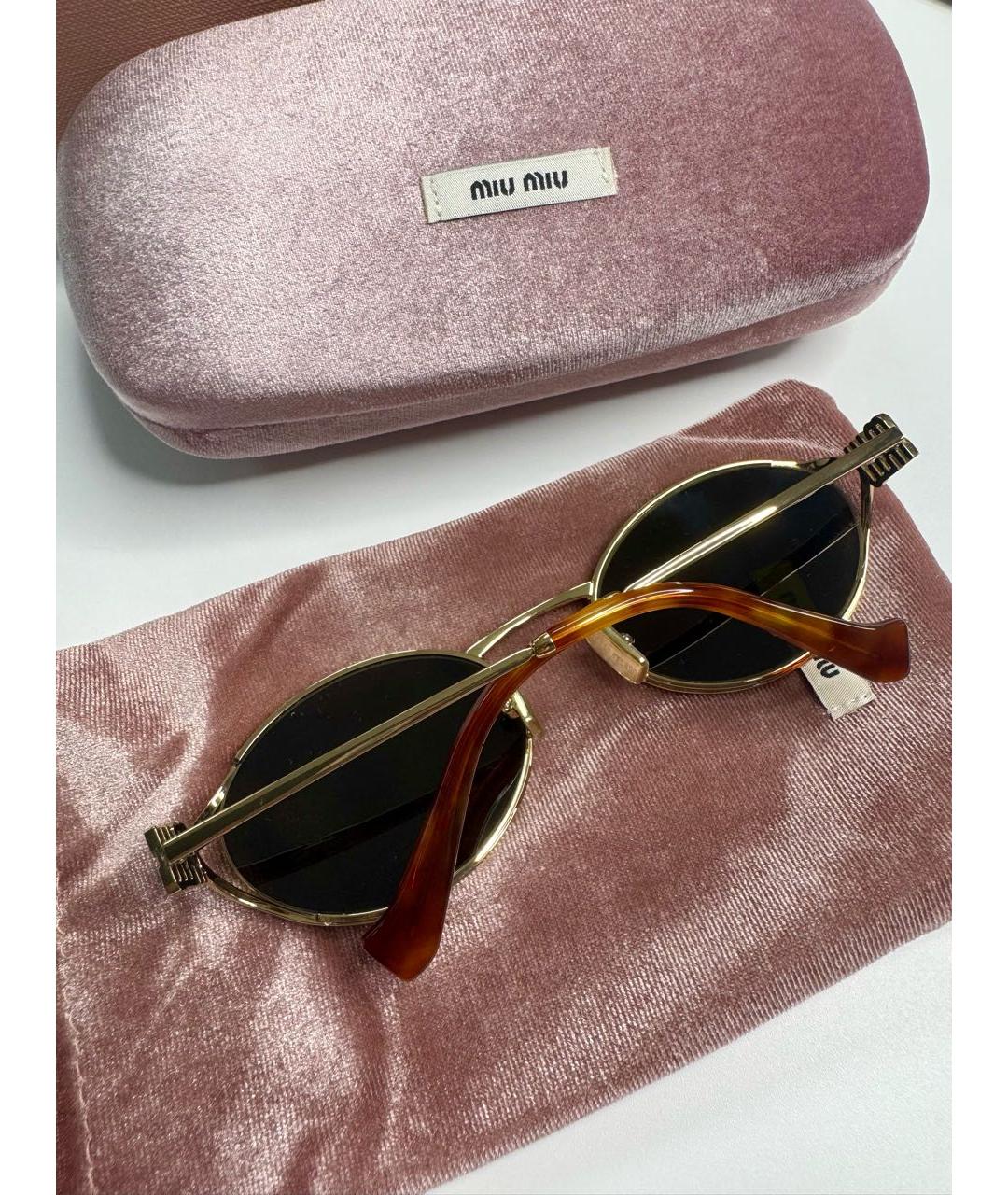 MIU MIU Золотые солнцезащитные очки, фото 6