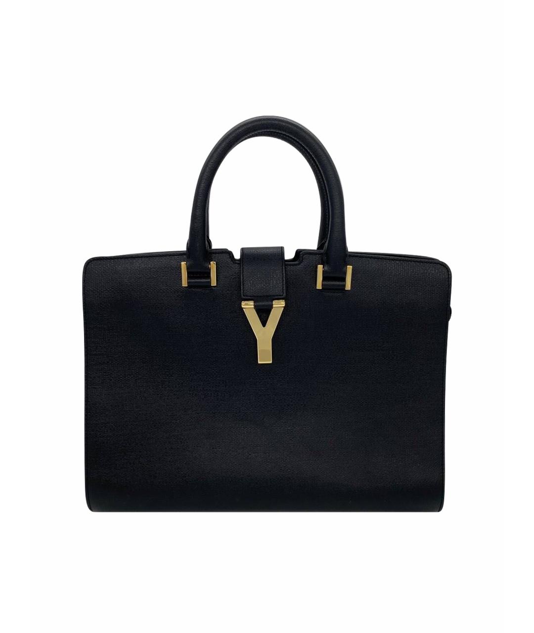 SAINT LAURENT Черная кожаная сумка с короткими ручками, фото 1