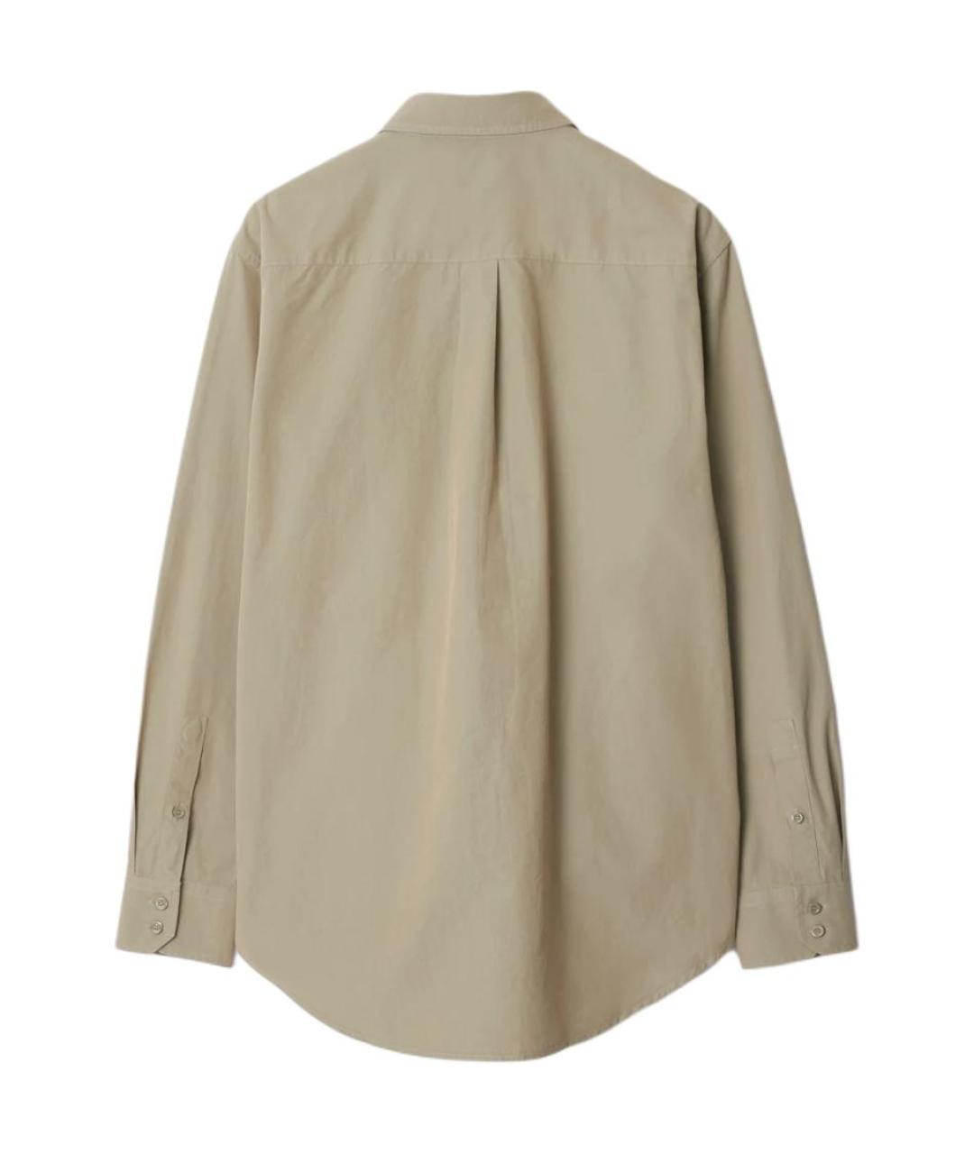 BURBERRY Хаки хлопковая кэжуал рубашка, фото 2
