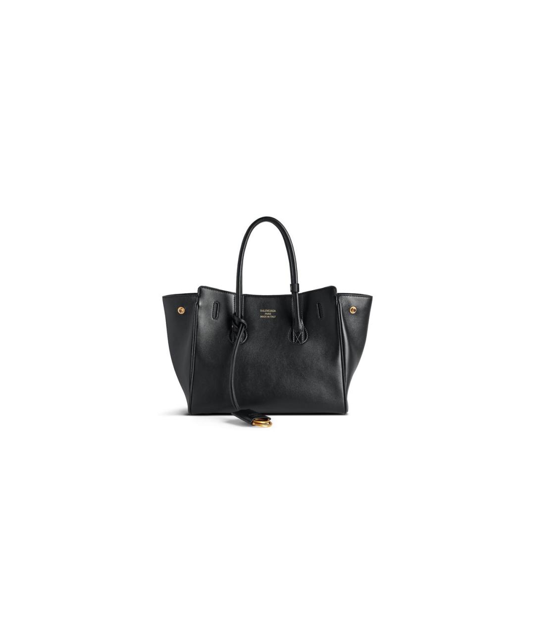 BALENCIAGA Черная кожаная сумка тоут, фото 7