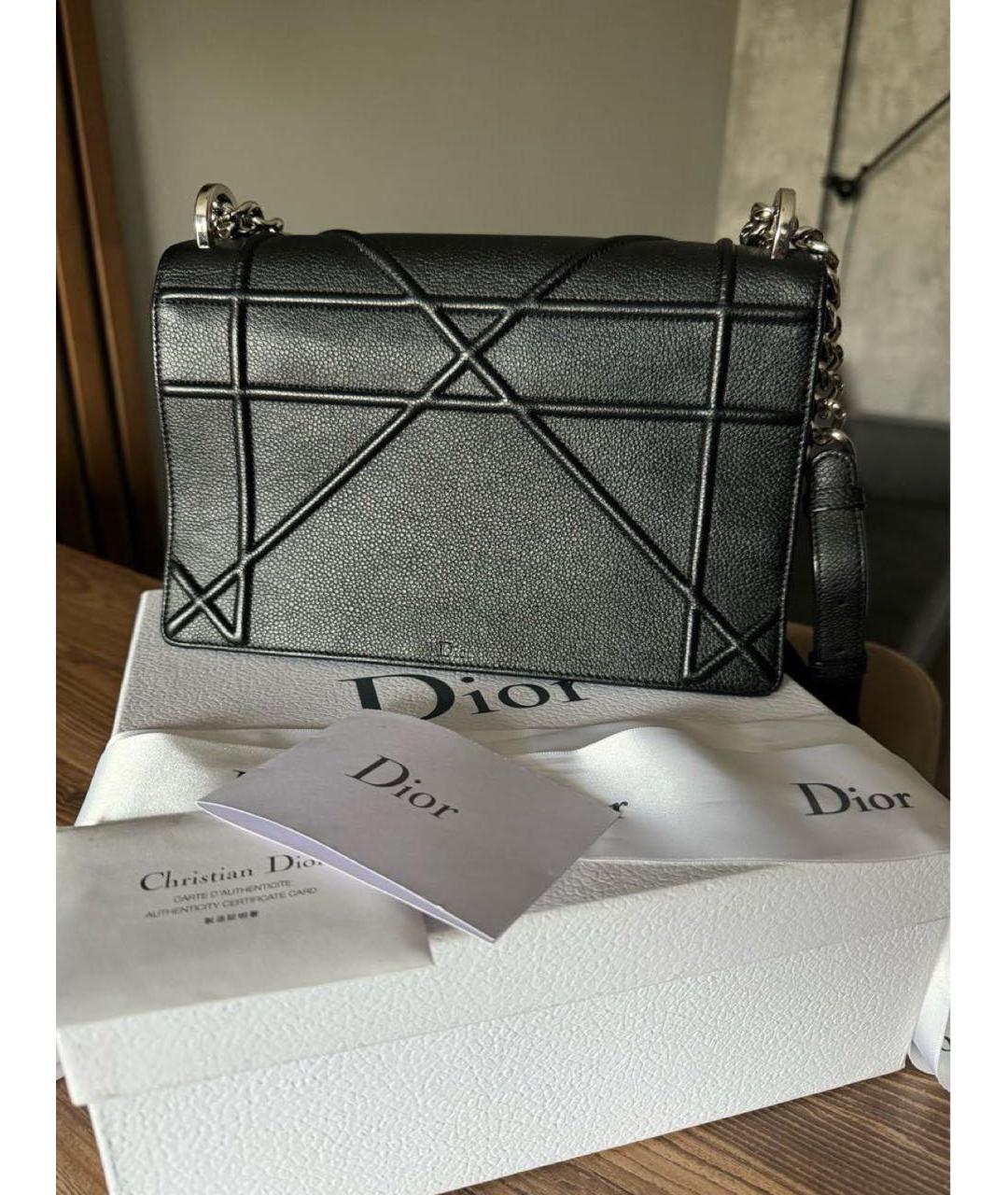 CHRISTIAN DIOR Черная кожаная сумка через плечо, фото 4