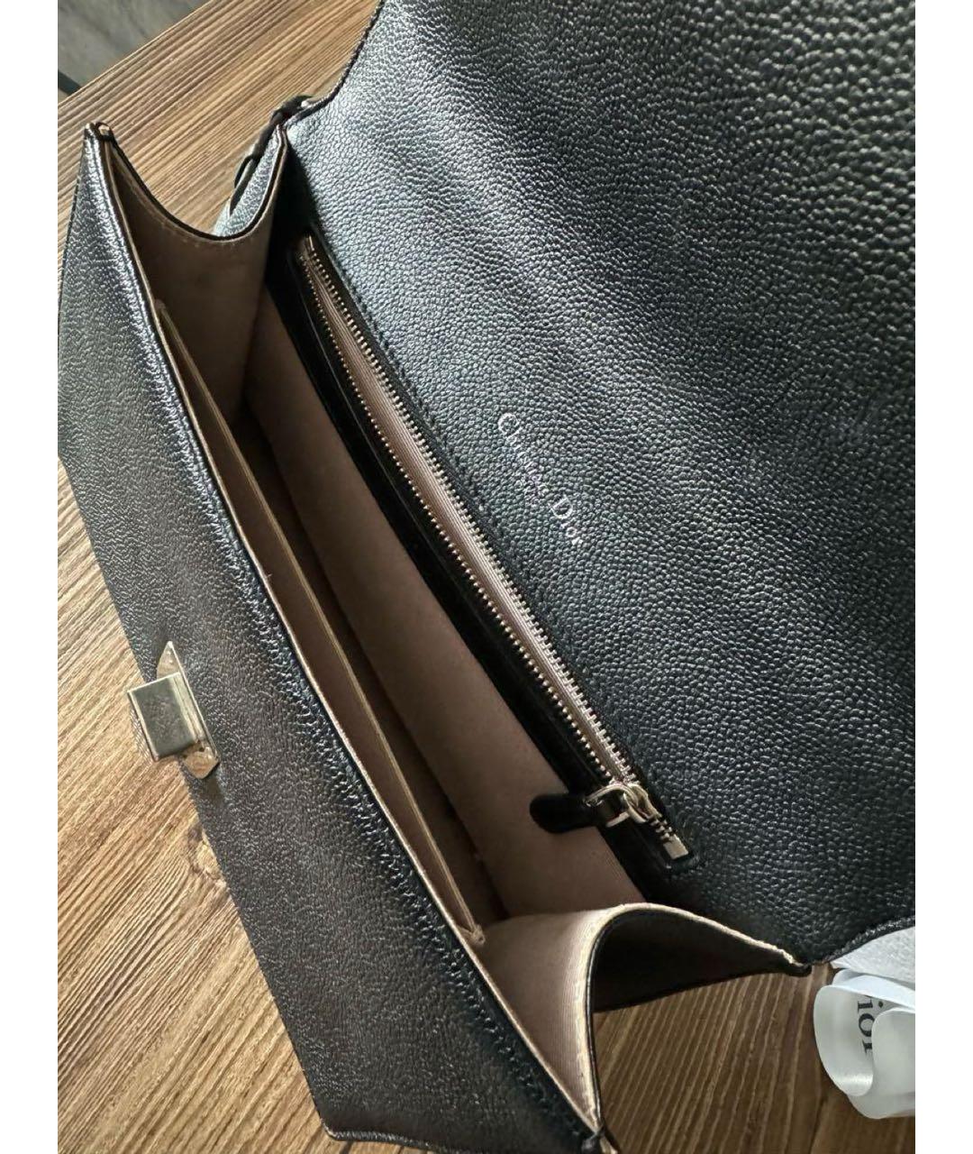 CHRISTIAN DIOR Черная кожаная сумка через плечо, фото 7