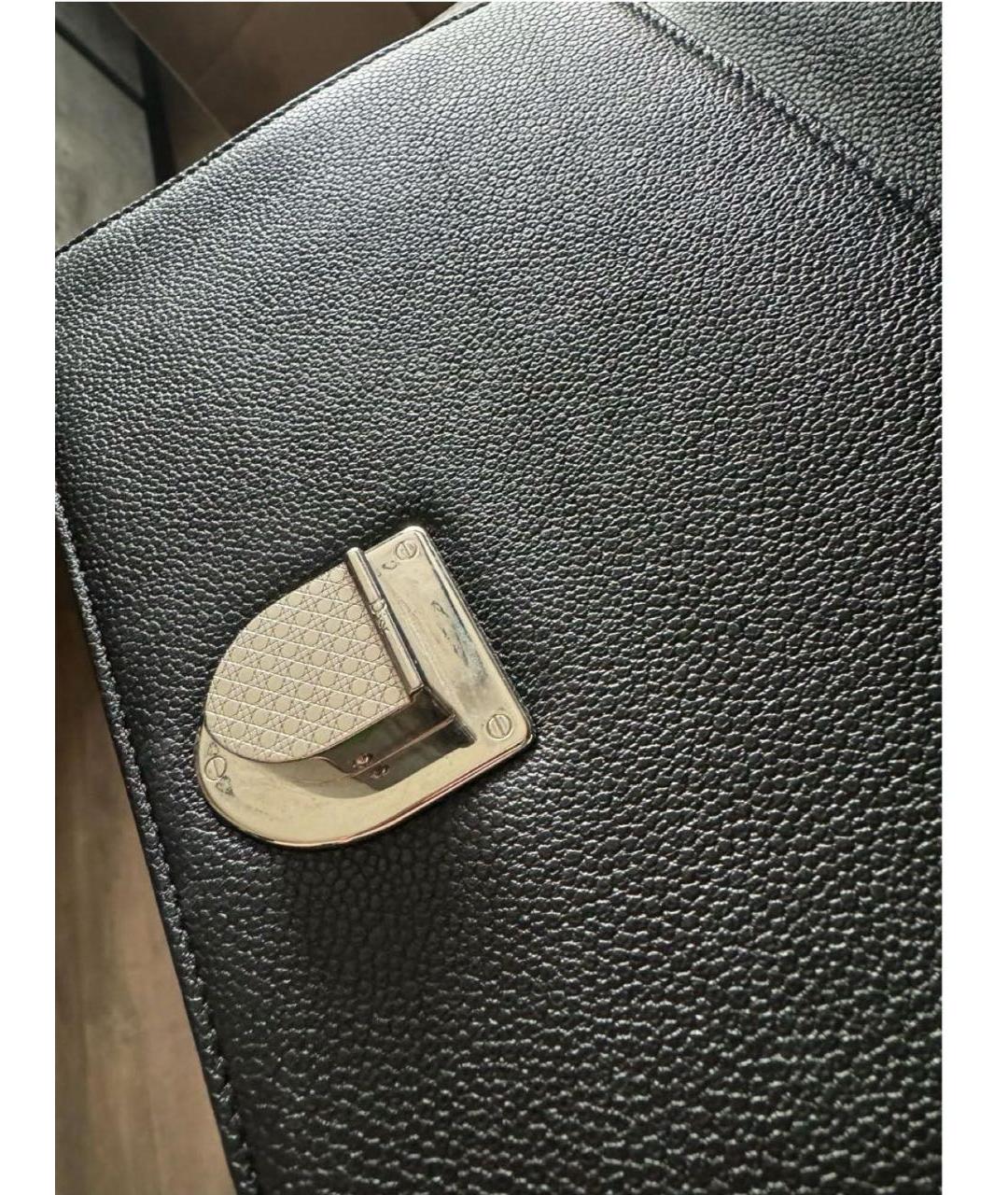 CHRISTIAN DIOR Черная кожаная сумка через плечо, фото 8
