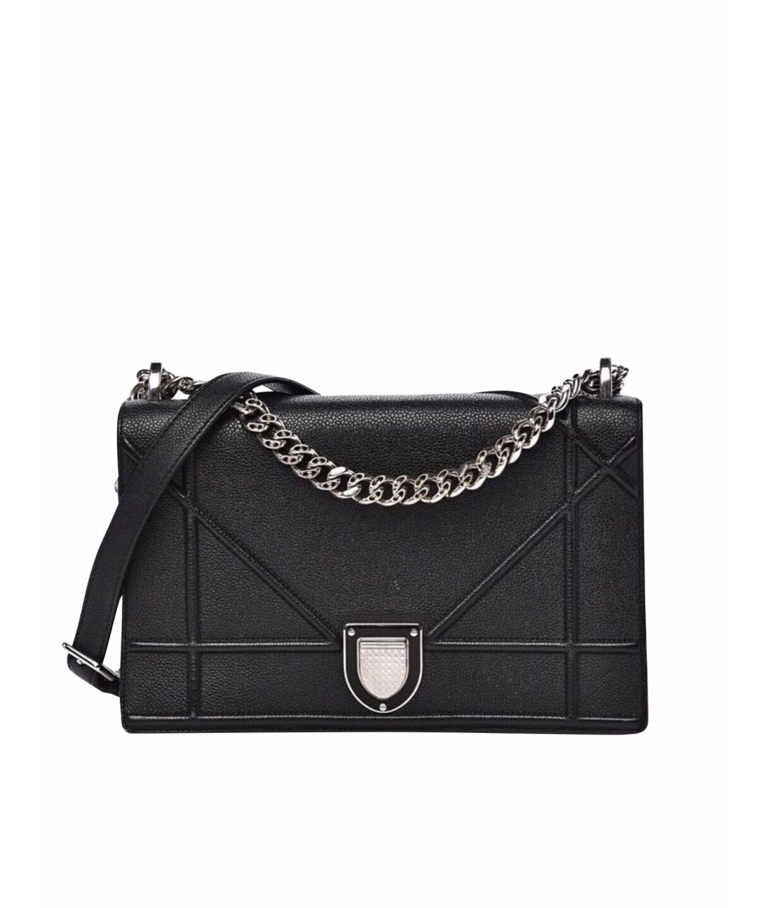 CHRISTIAN DIOR Черная кожаная сумка через плечо, фото 1